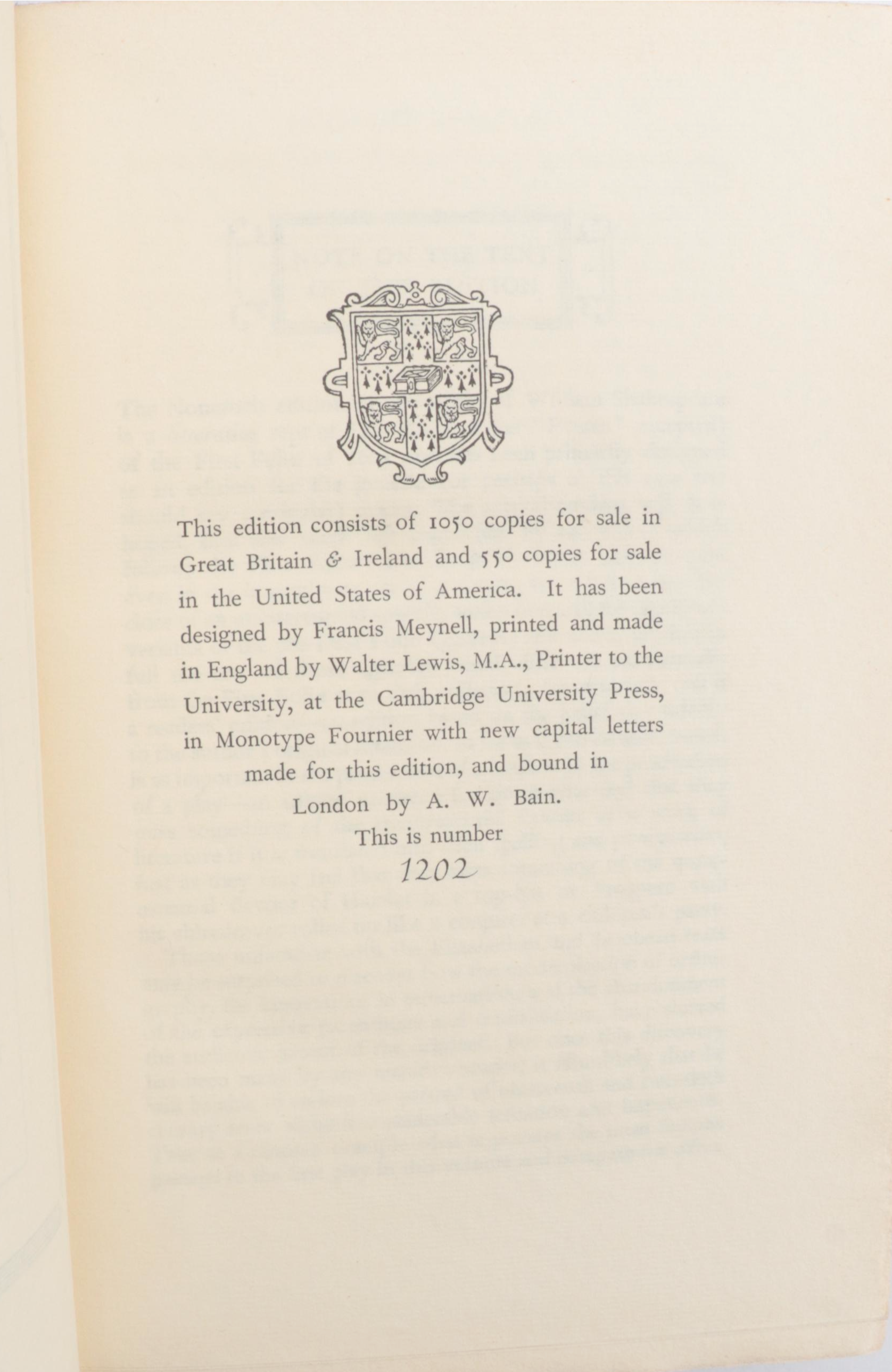 Limited Edition "The Works of Shakespeare" Complete Seven-Volume Set, 1929