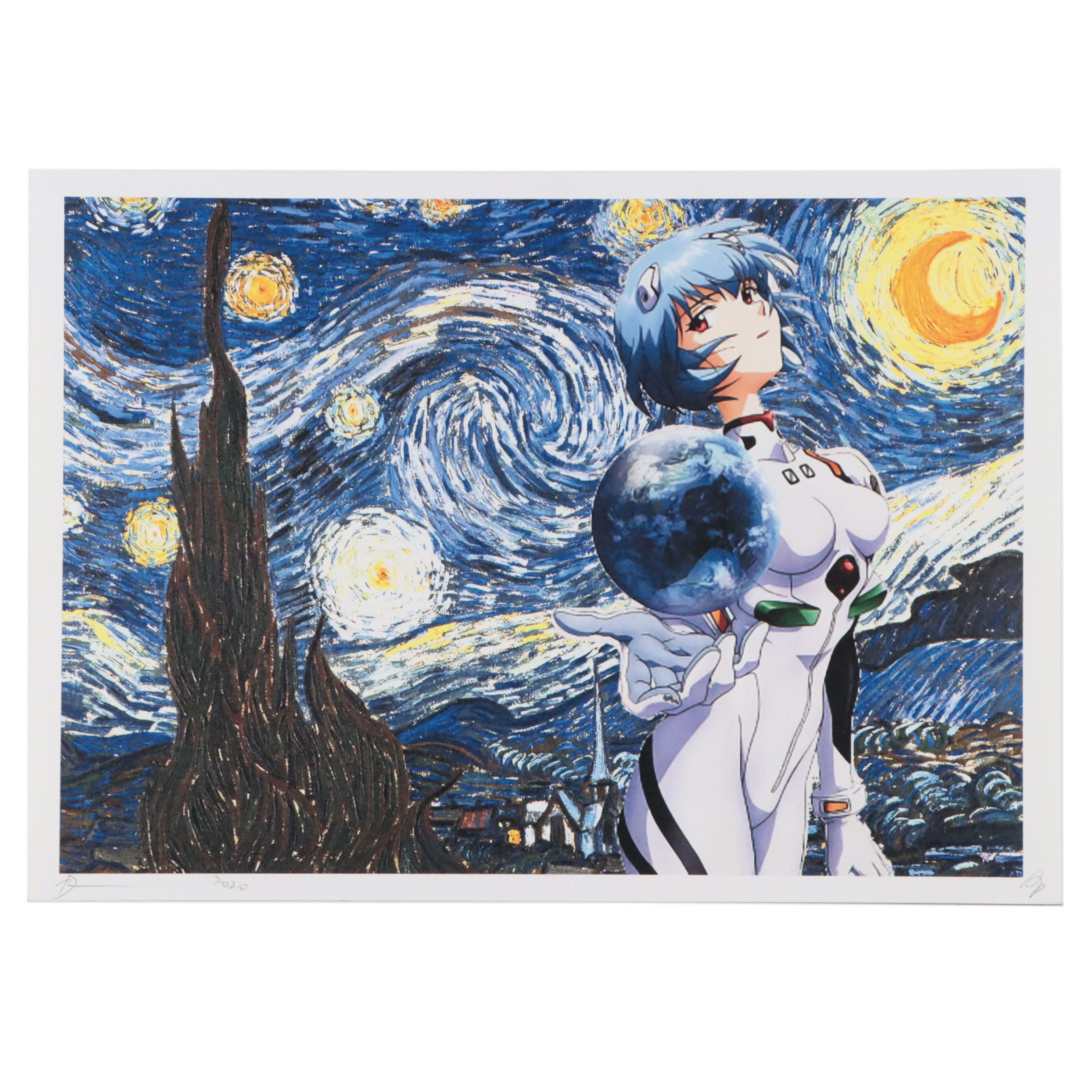 Death NYC Pop Art Graphic Print of Anime Starry Night, 2020