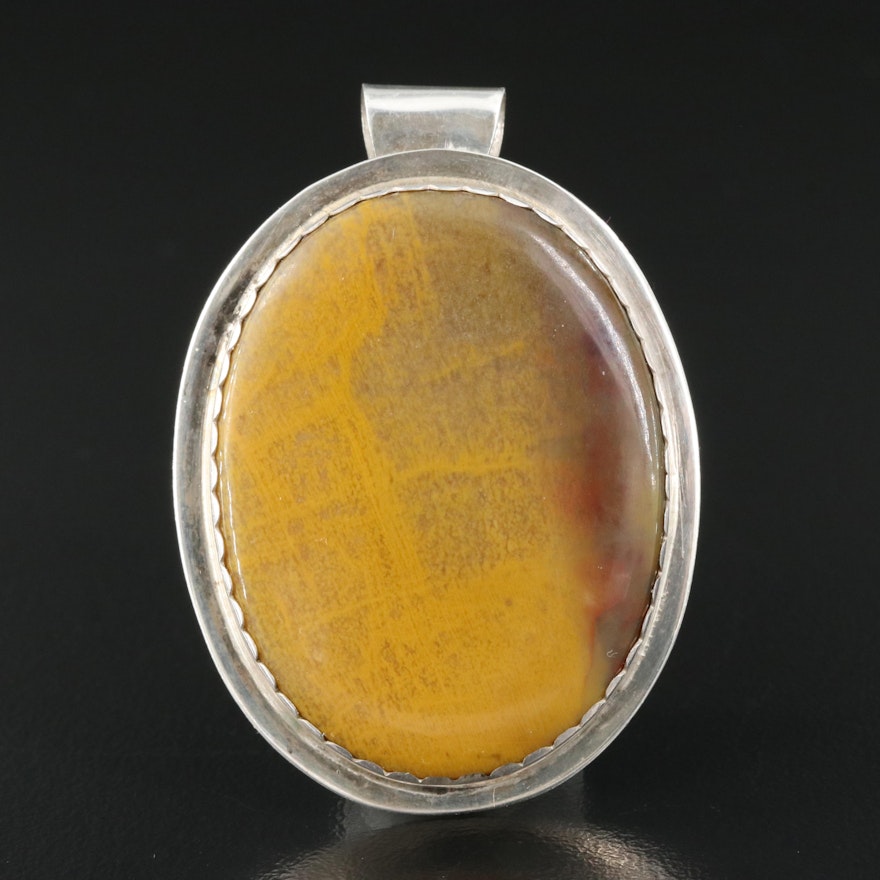 Artist Signed Sterling Jasper Pendant