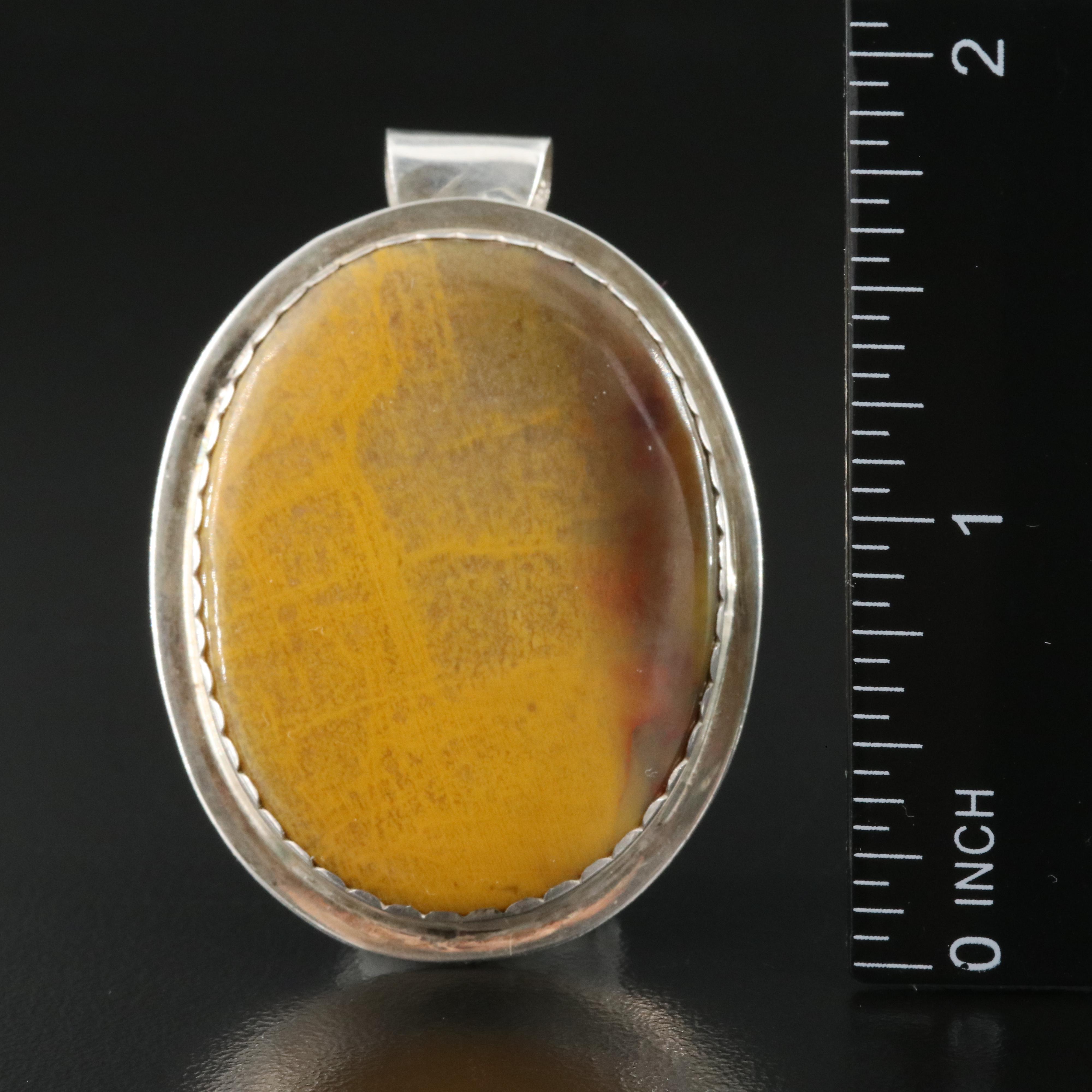 Artist Signed Sterling Jasper Pendant