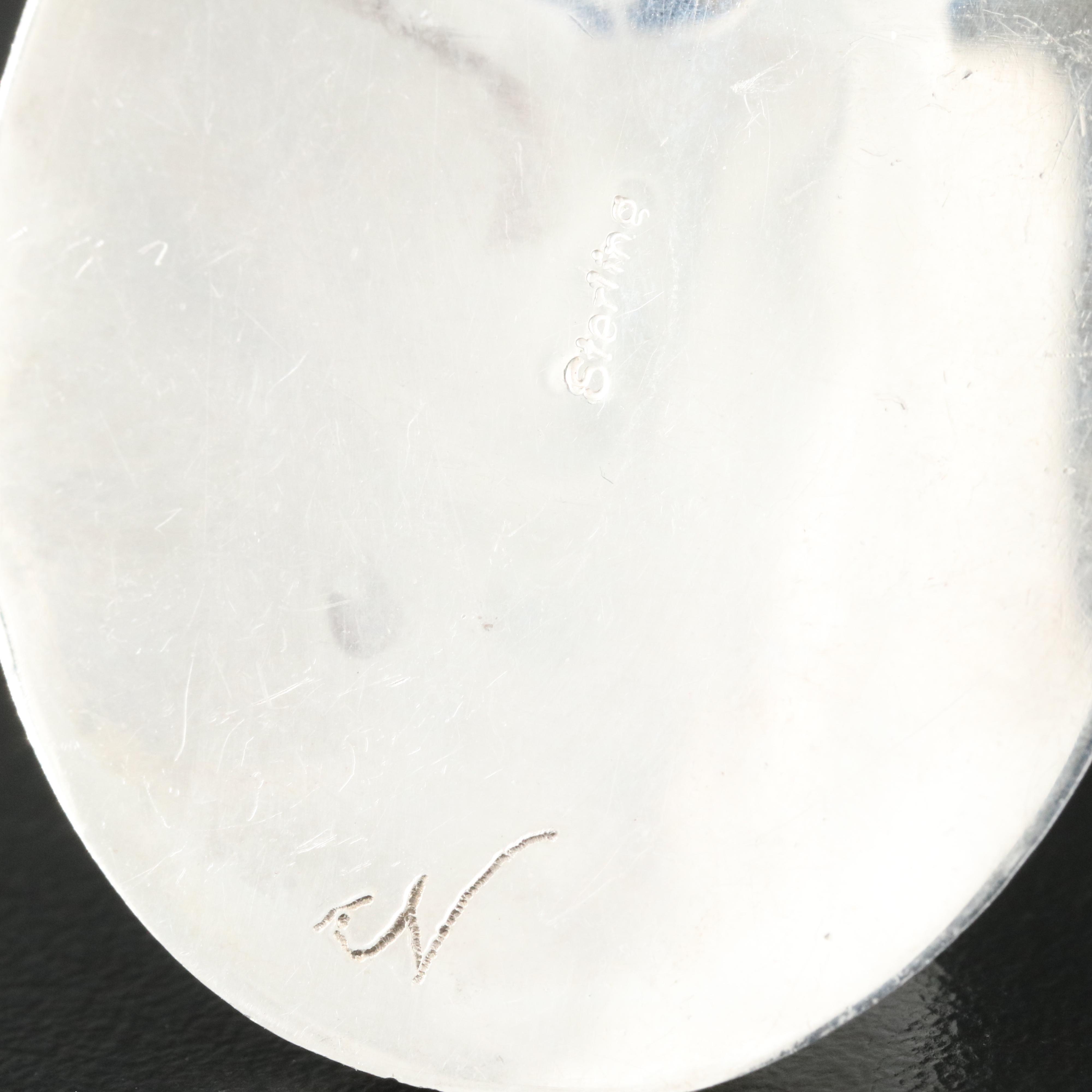 Artist Signed Sterling Jasper Pendant