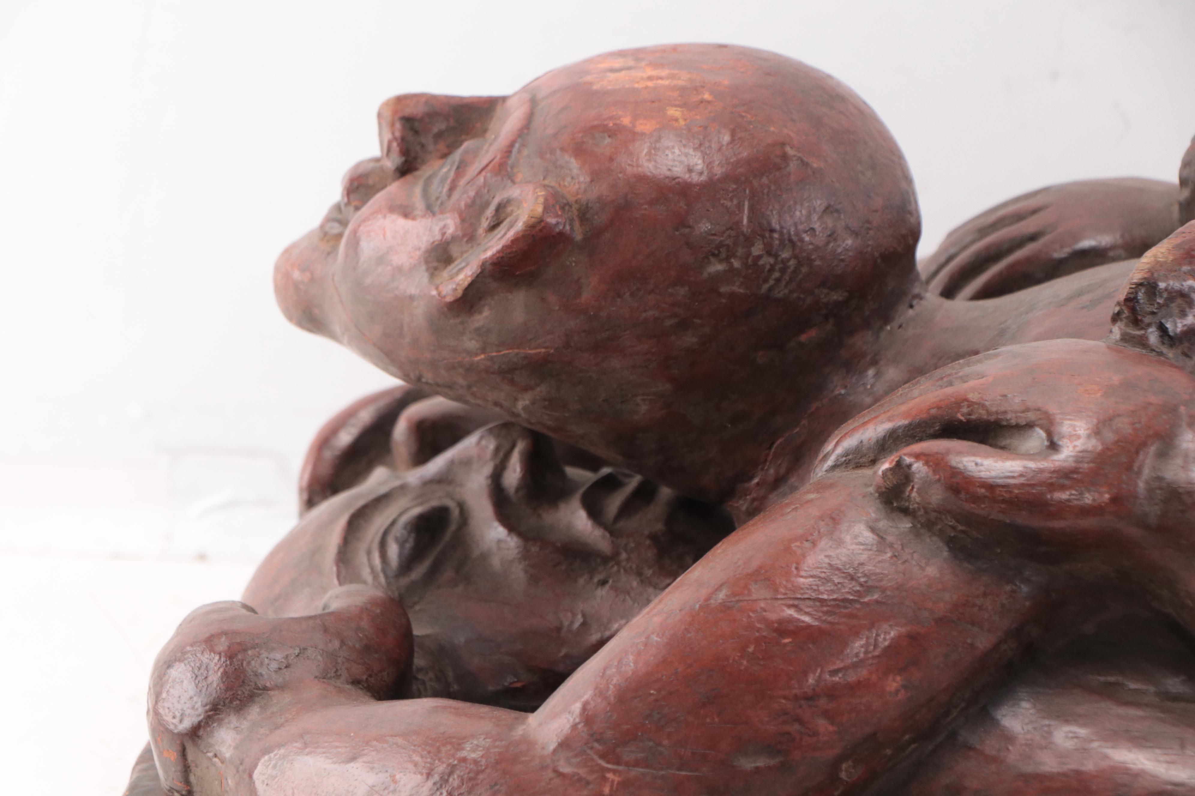 Indian Carved Teak Kama Sutra Sculpture