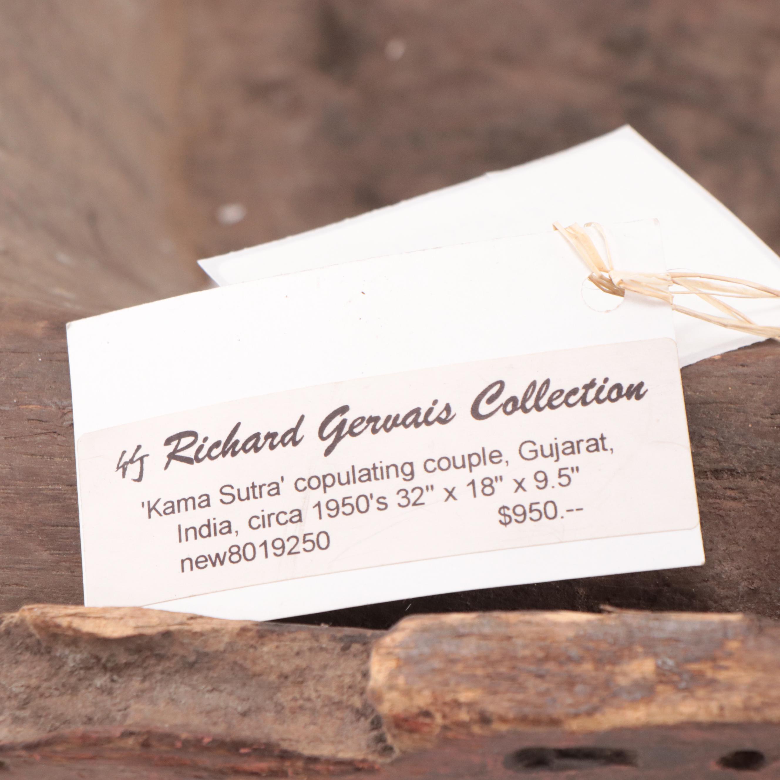 Indian Carved Teak Kama Sutra Sculpture