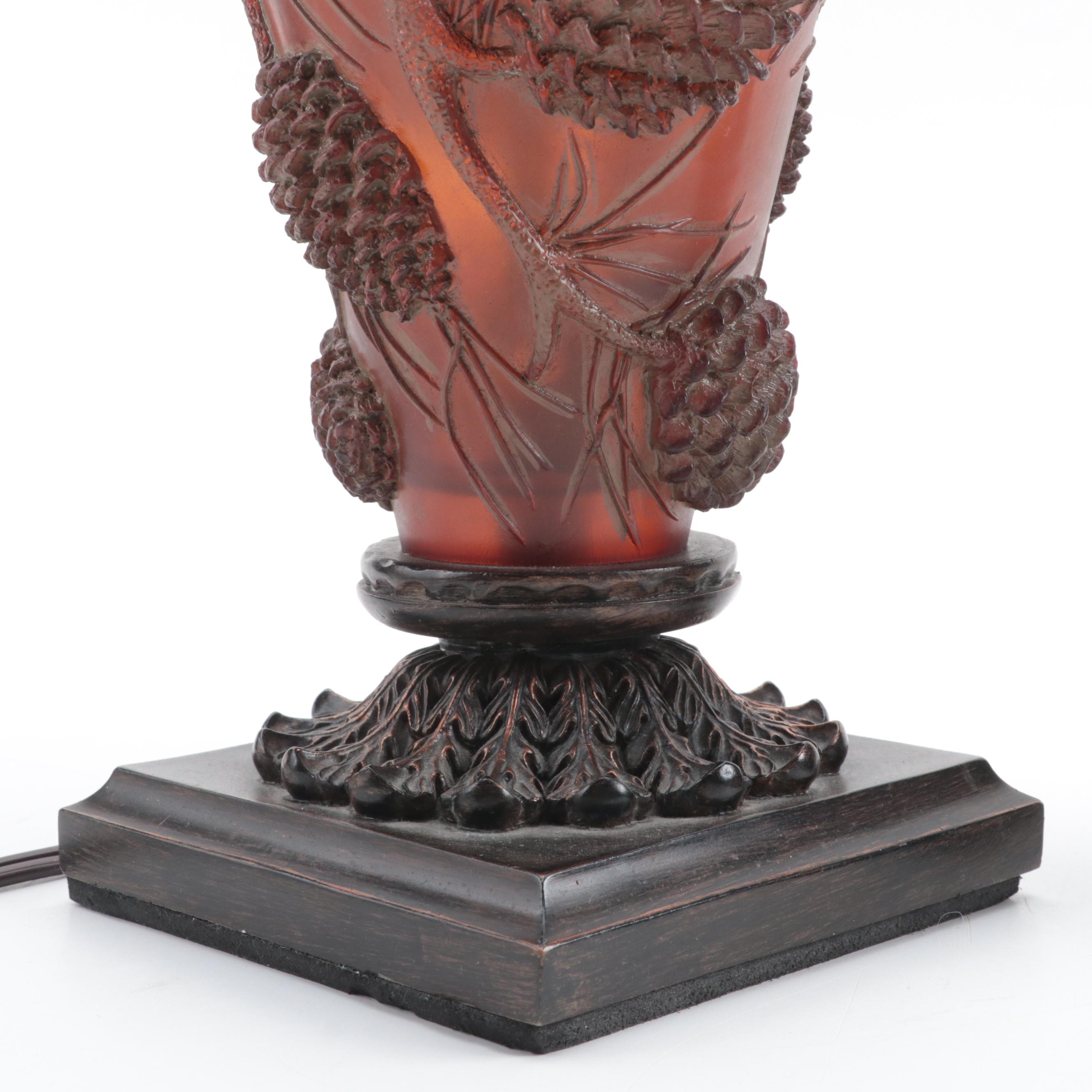 Glass and Resin Illuminated Candle Holders, Late 20th Century