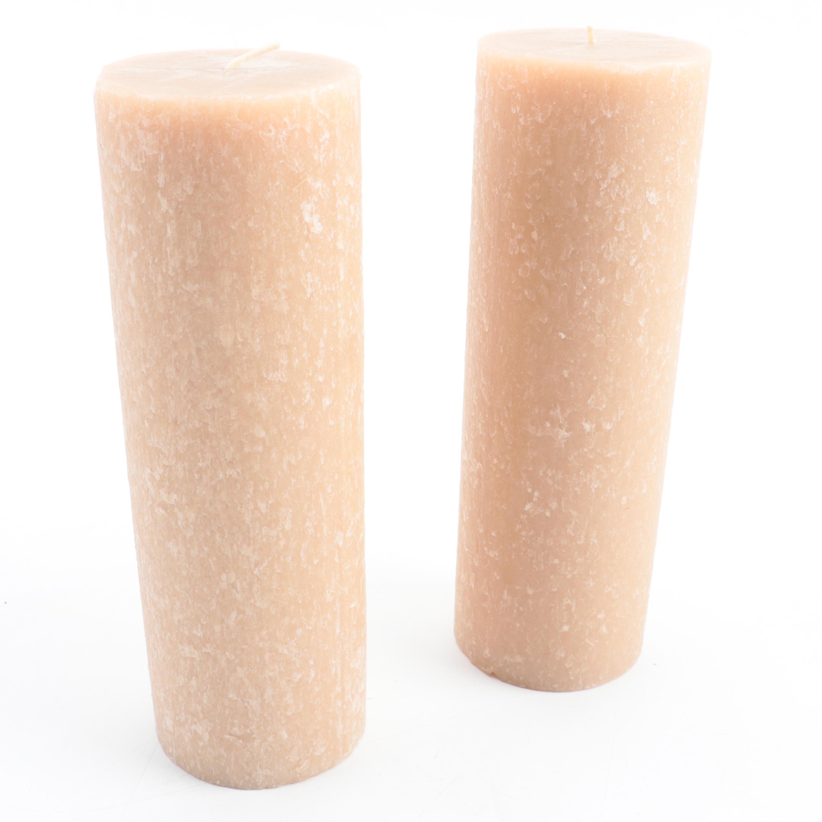 Glass and Resin Illuminated Candle Holders, Late 20th Century