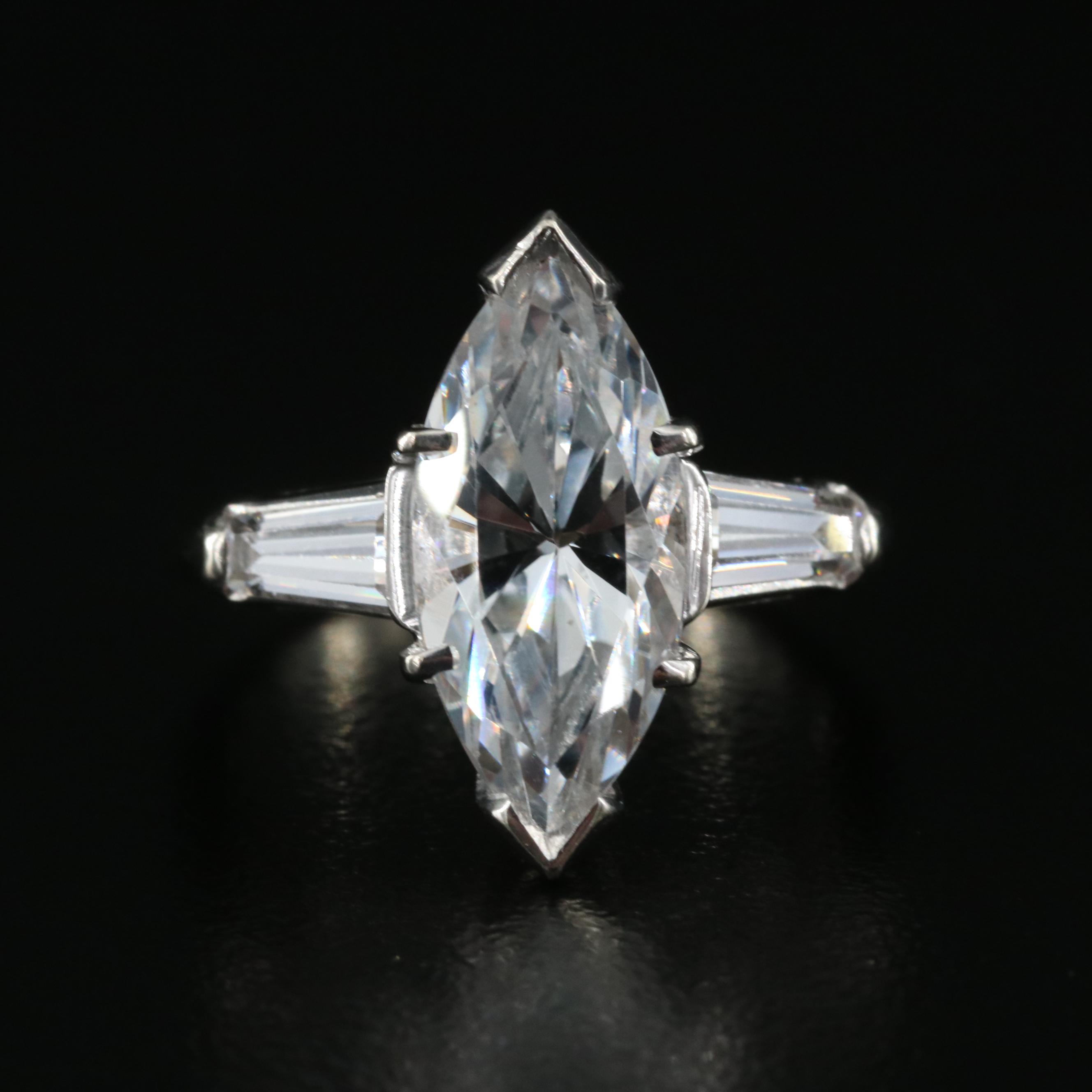 14K Spinel Navette Ring