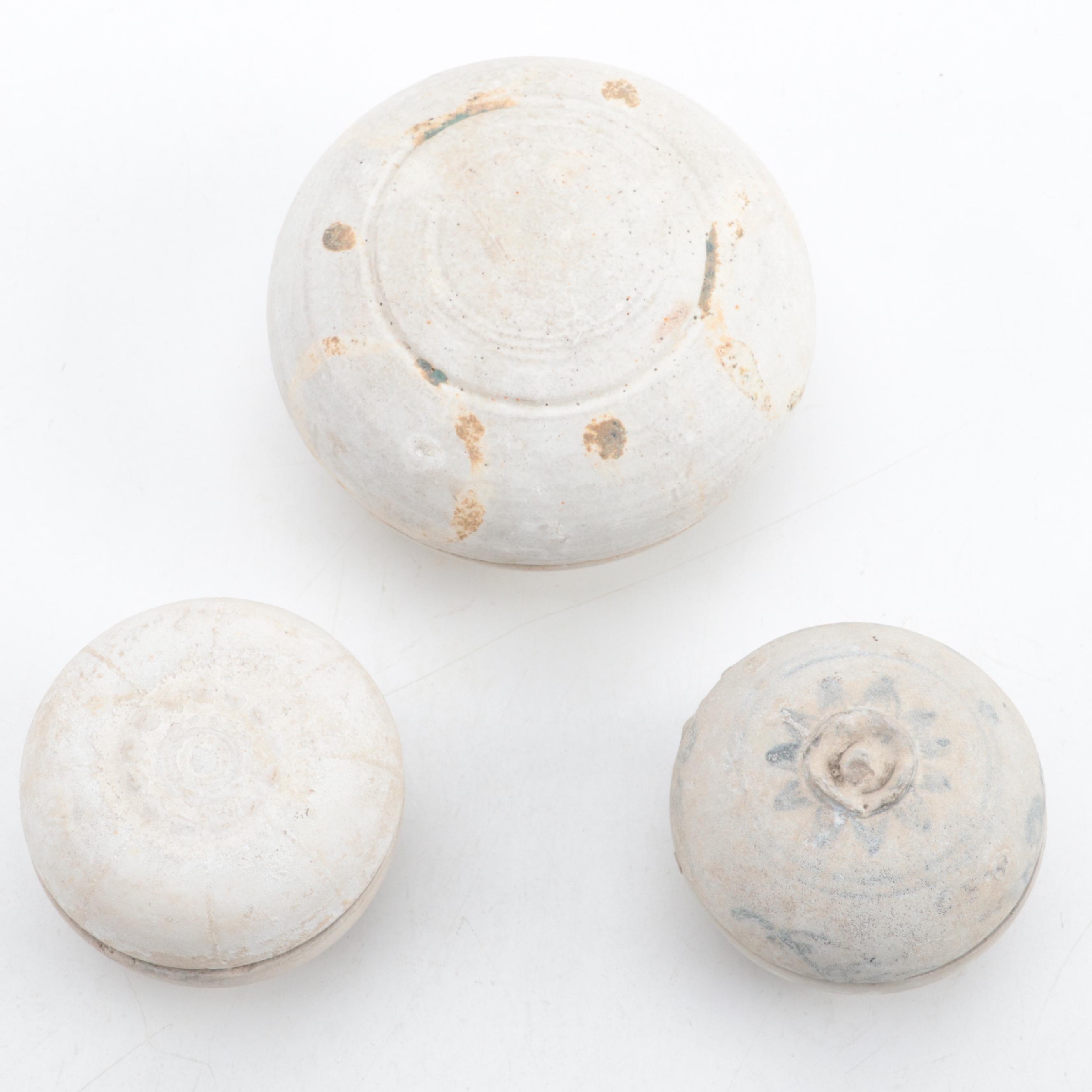 Vietnamese and Marine Recovered Chinese Blanc de Chine Lidded Boxes