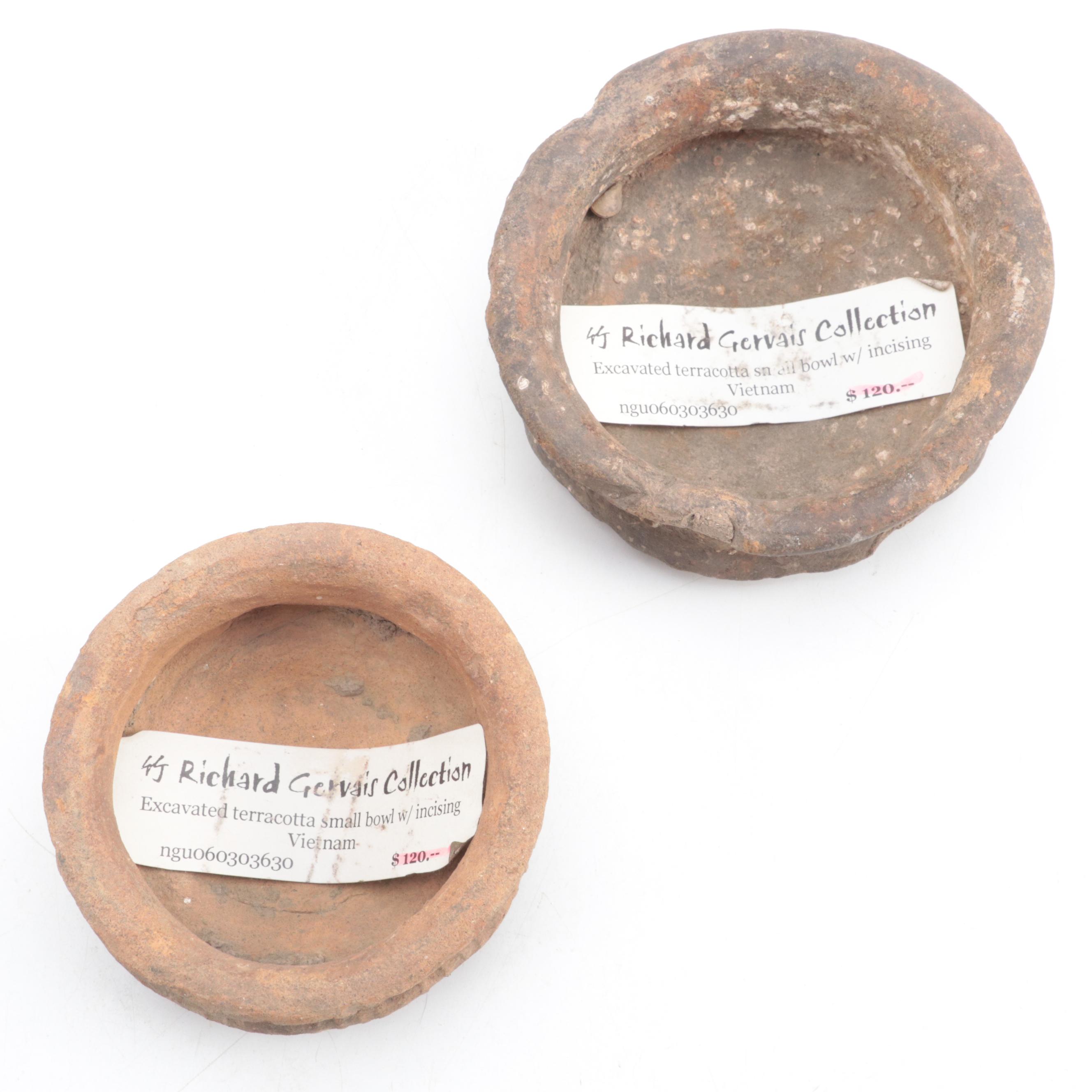 Vietnamese Incised Earthenware Bowls