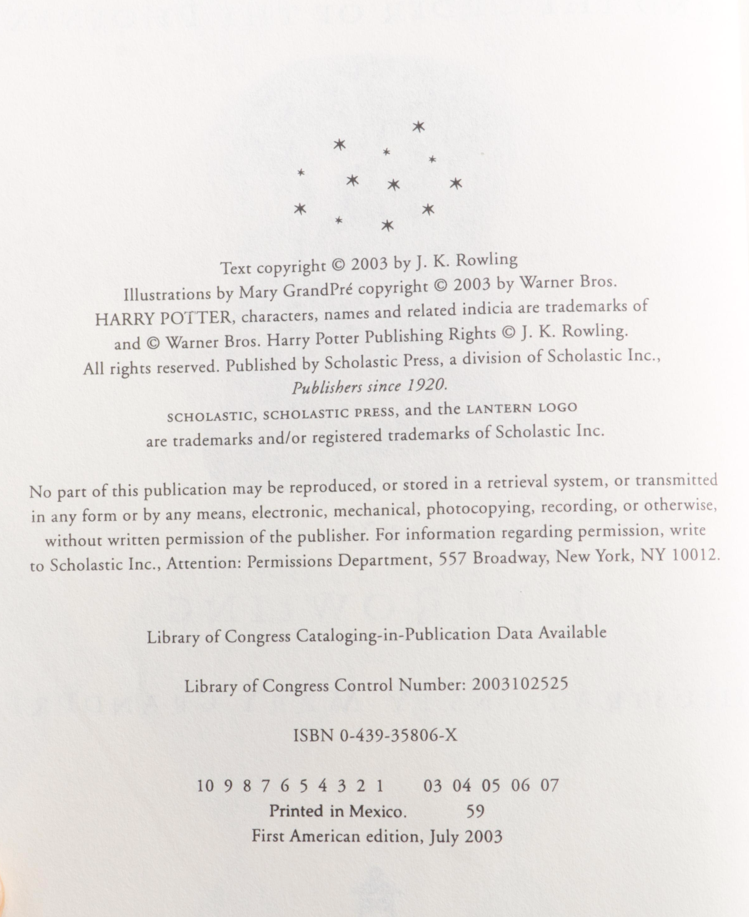 First American Edition "Harry Potter" Complete Series with "Great Snape Debate"