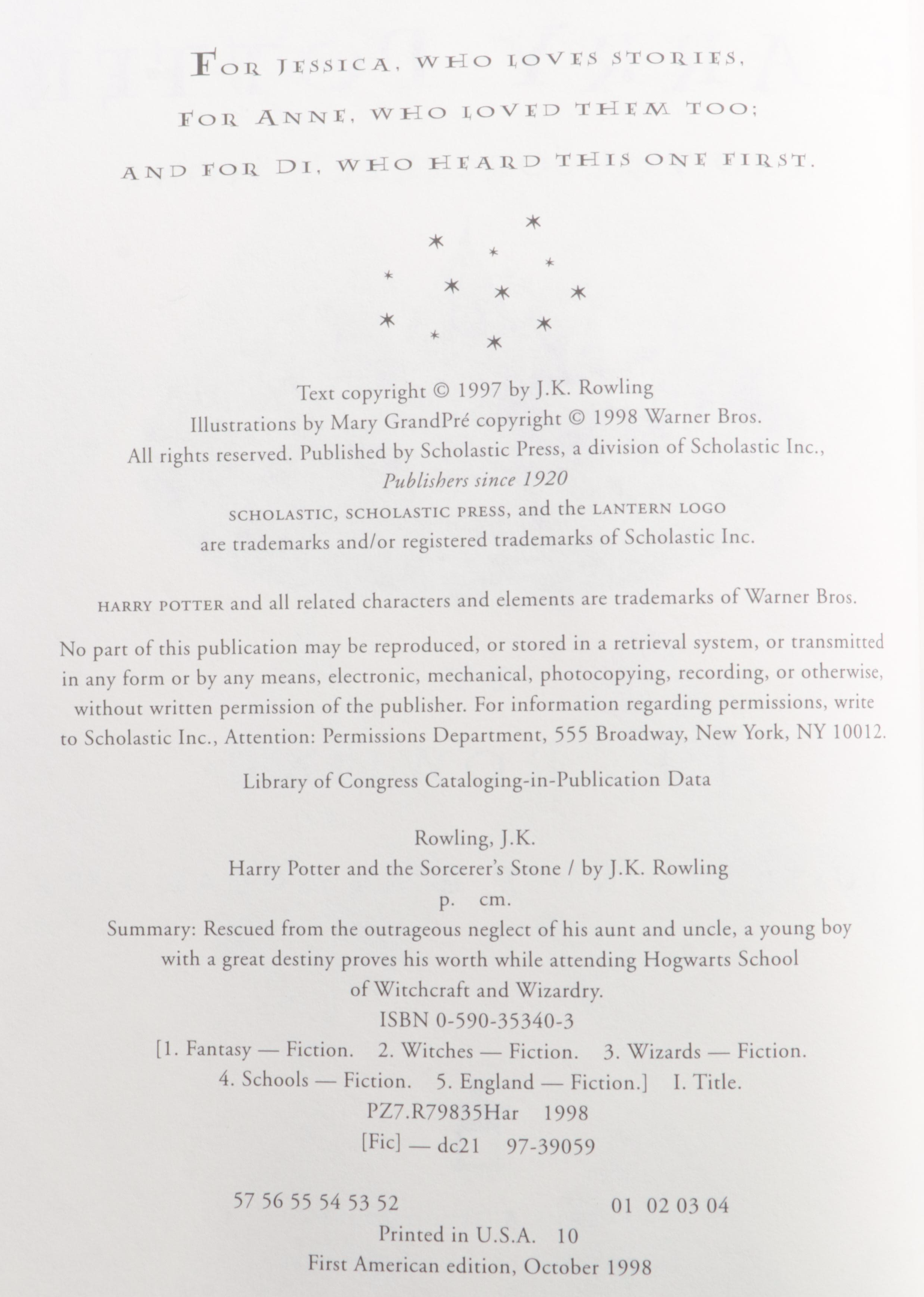 First American Edition "Harry Potter" Complete Series with "Great Snape Debate"