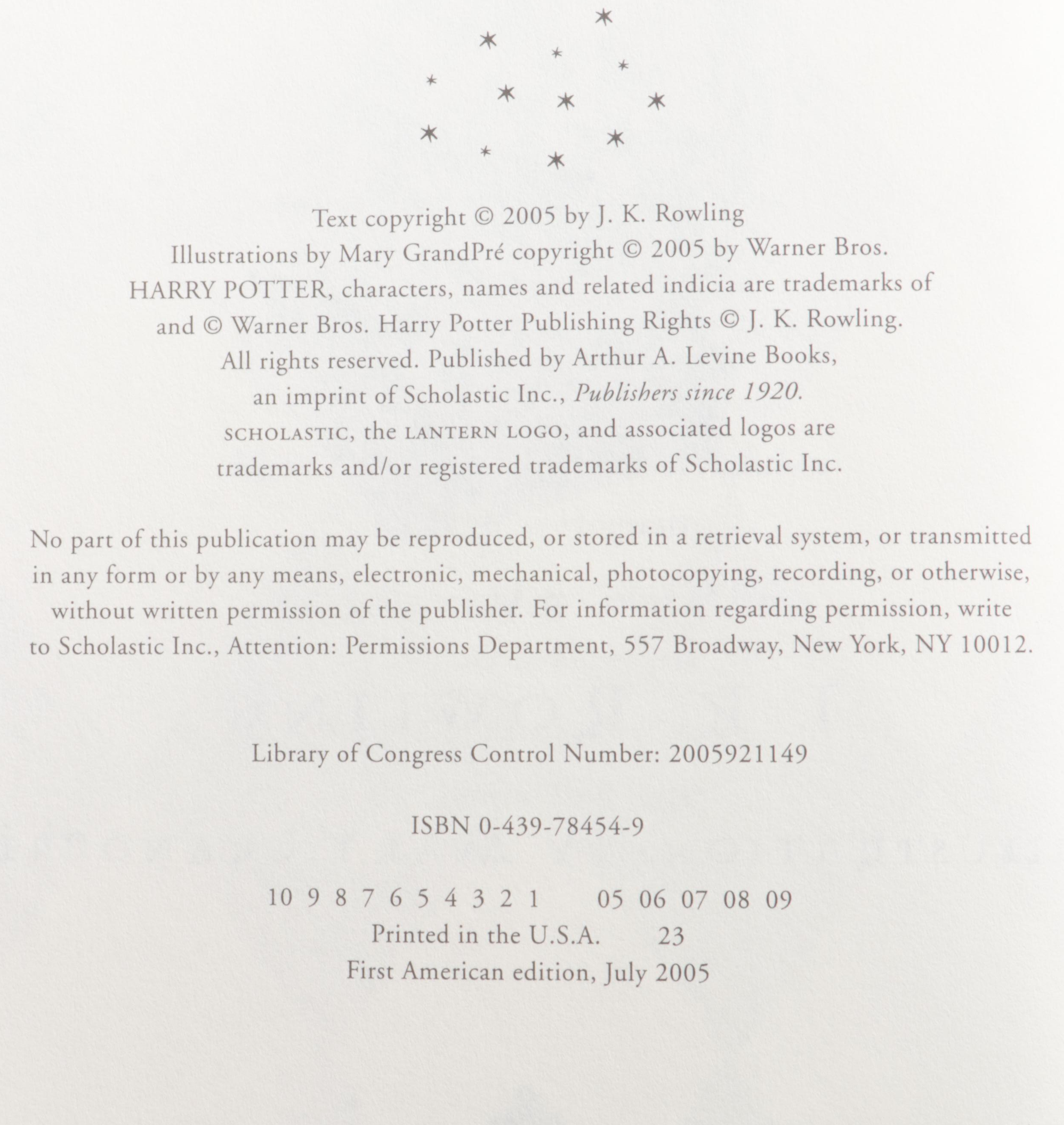 First American Edition "Harry Potter" Complete Series with "Great Snape Debate"