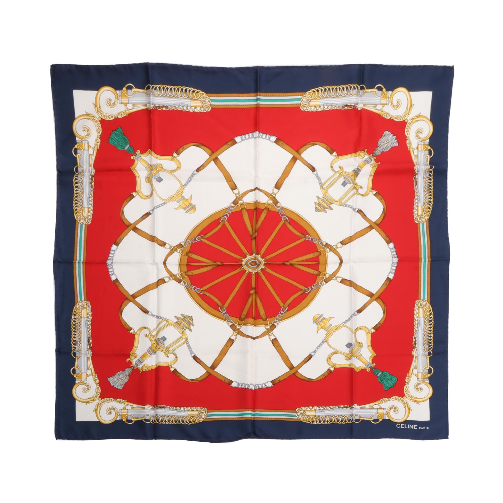 Celine Equestrian Print Scarf in Silk