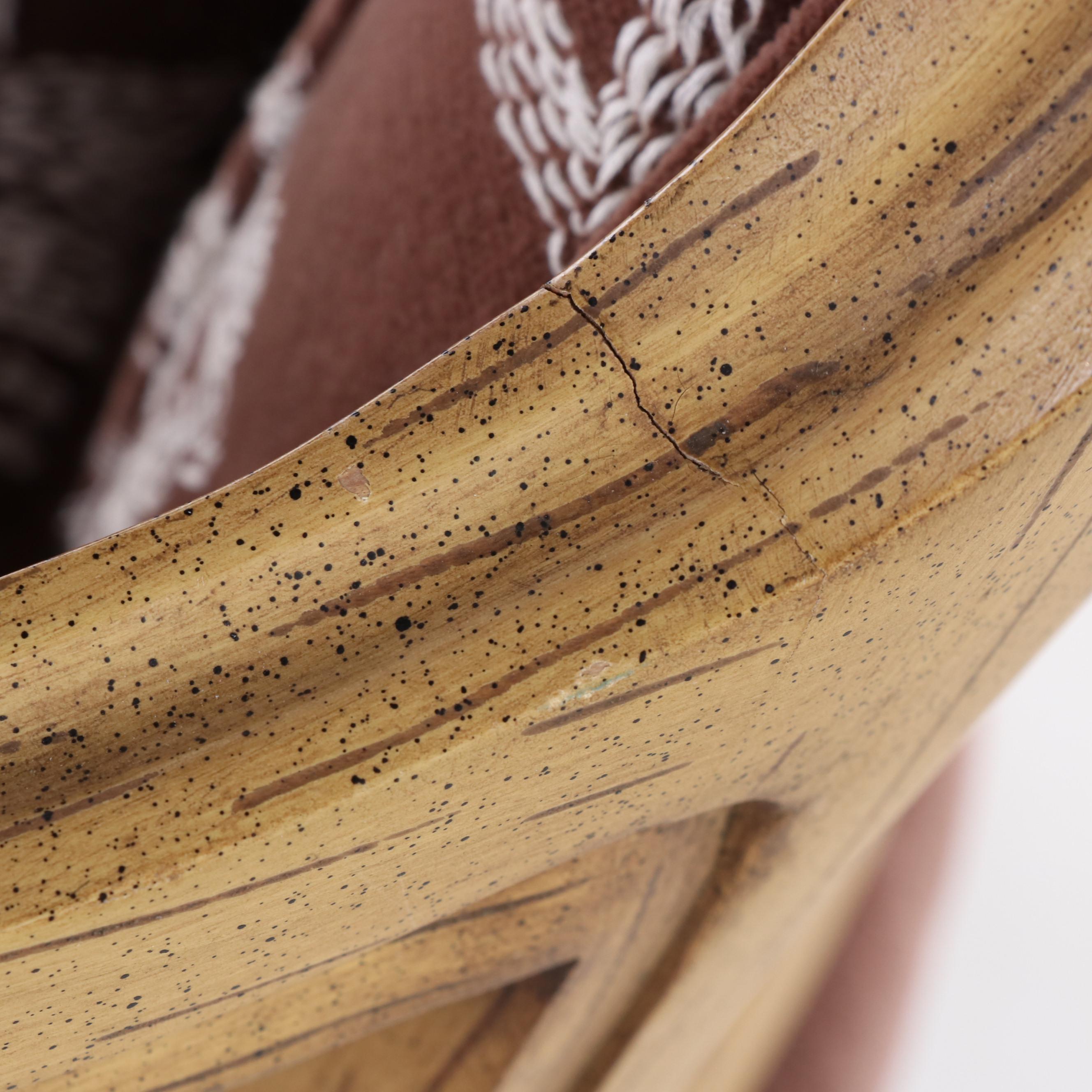 Louis XV Style Grain-Painted and Custom-Upholstered Fauteuil, 20th Century