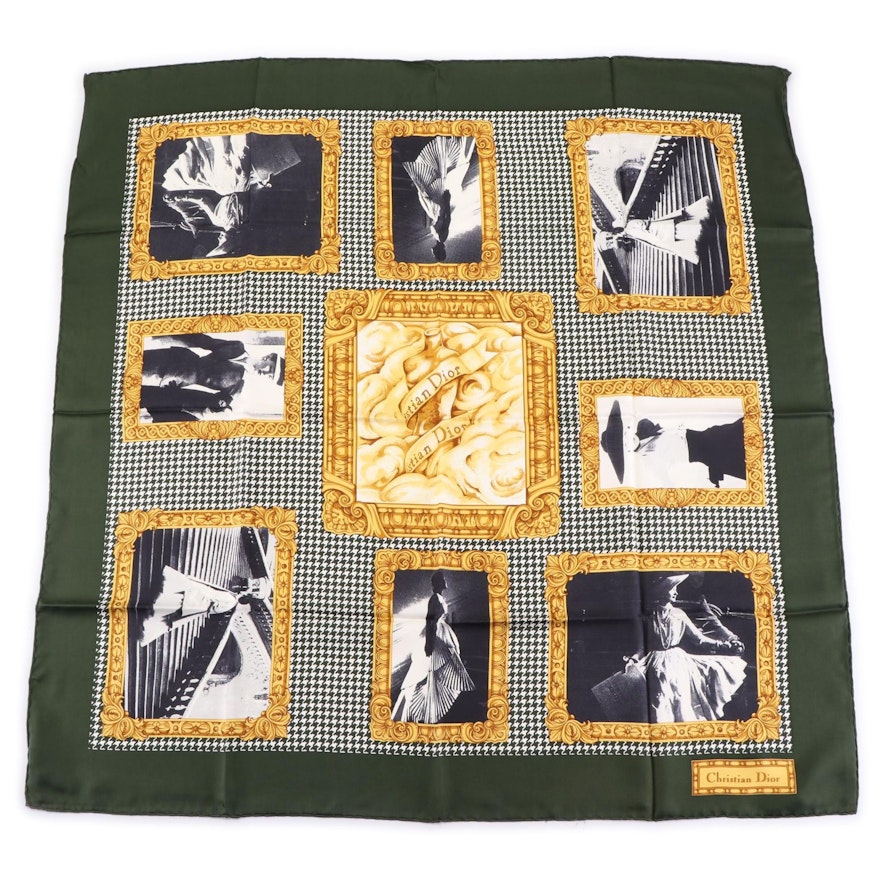 Christian Dior Photo Print Scarf in Silk