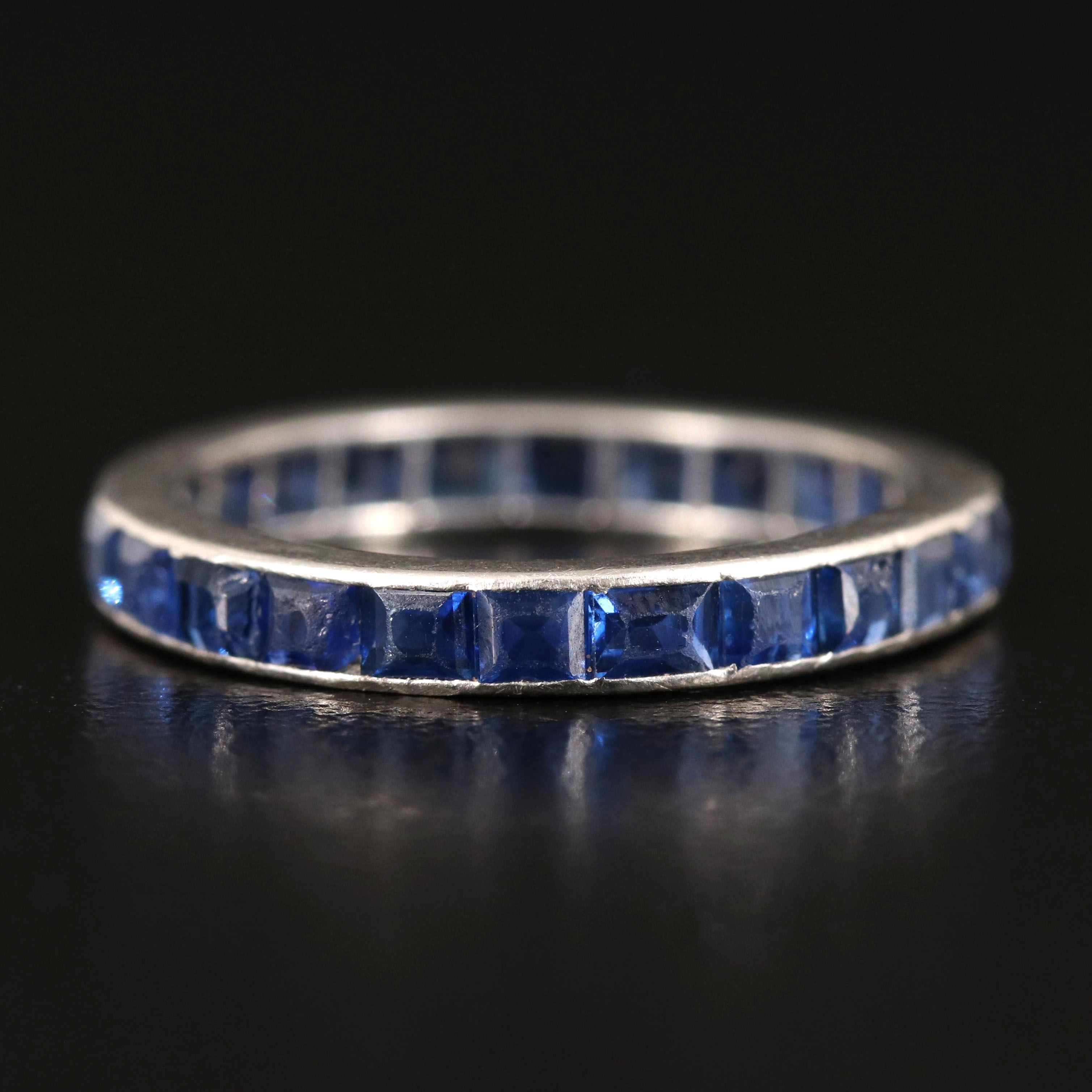 Platinum Sapphire Eternity Band