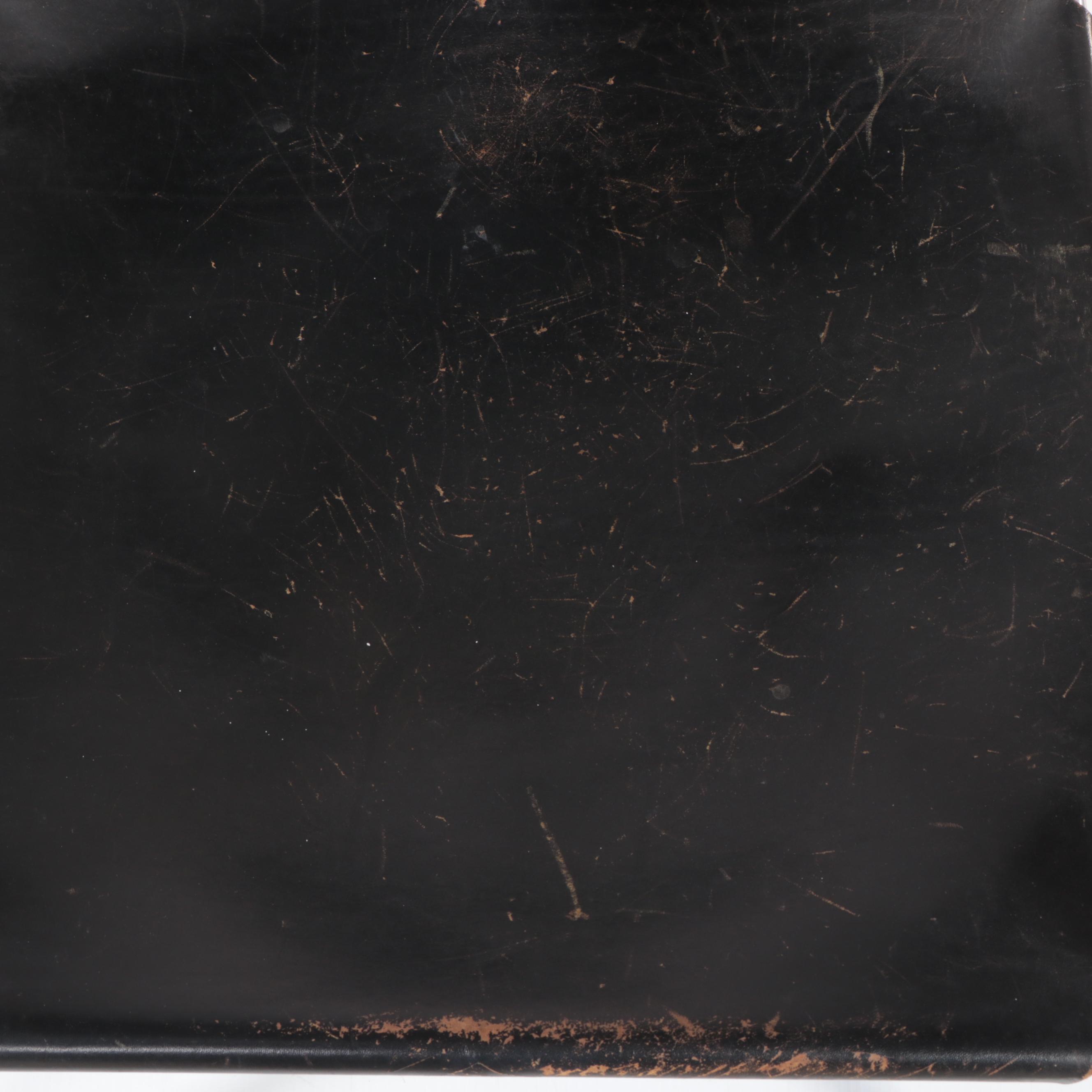 Pair of Modernist Chromed Steel, Leather Sling, and Walnut Armchairs