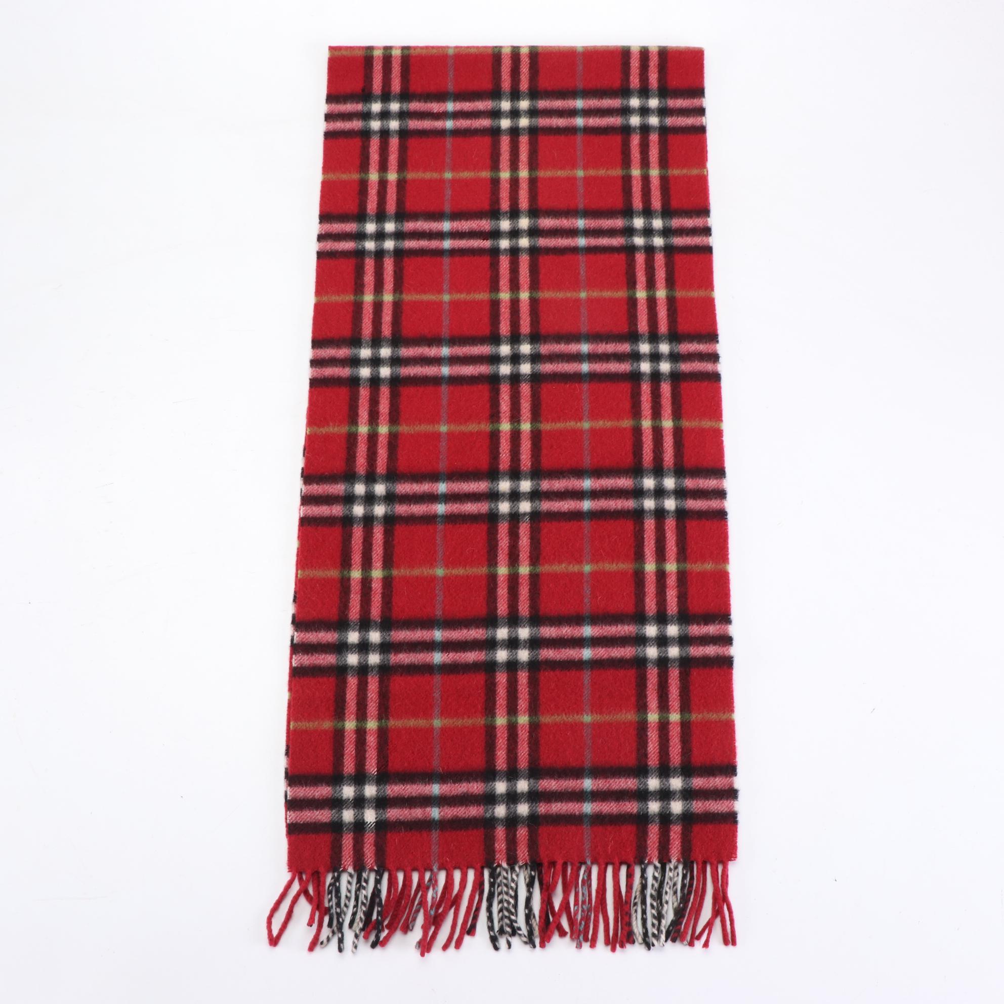 Burberry Cashmere Fringe Scarf in Nova Check