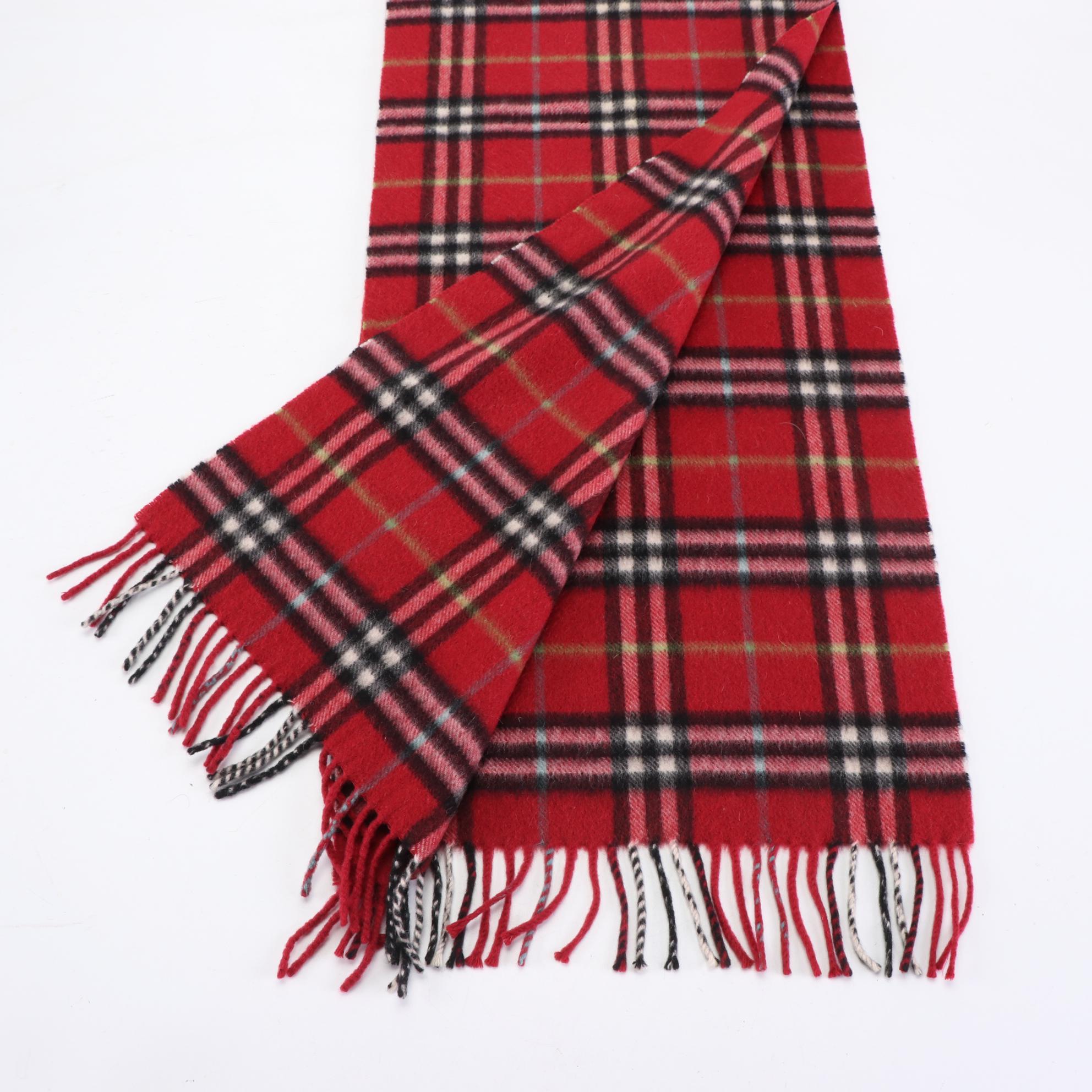 Burberry Cashmere Fringe Scarf in Nova Check
