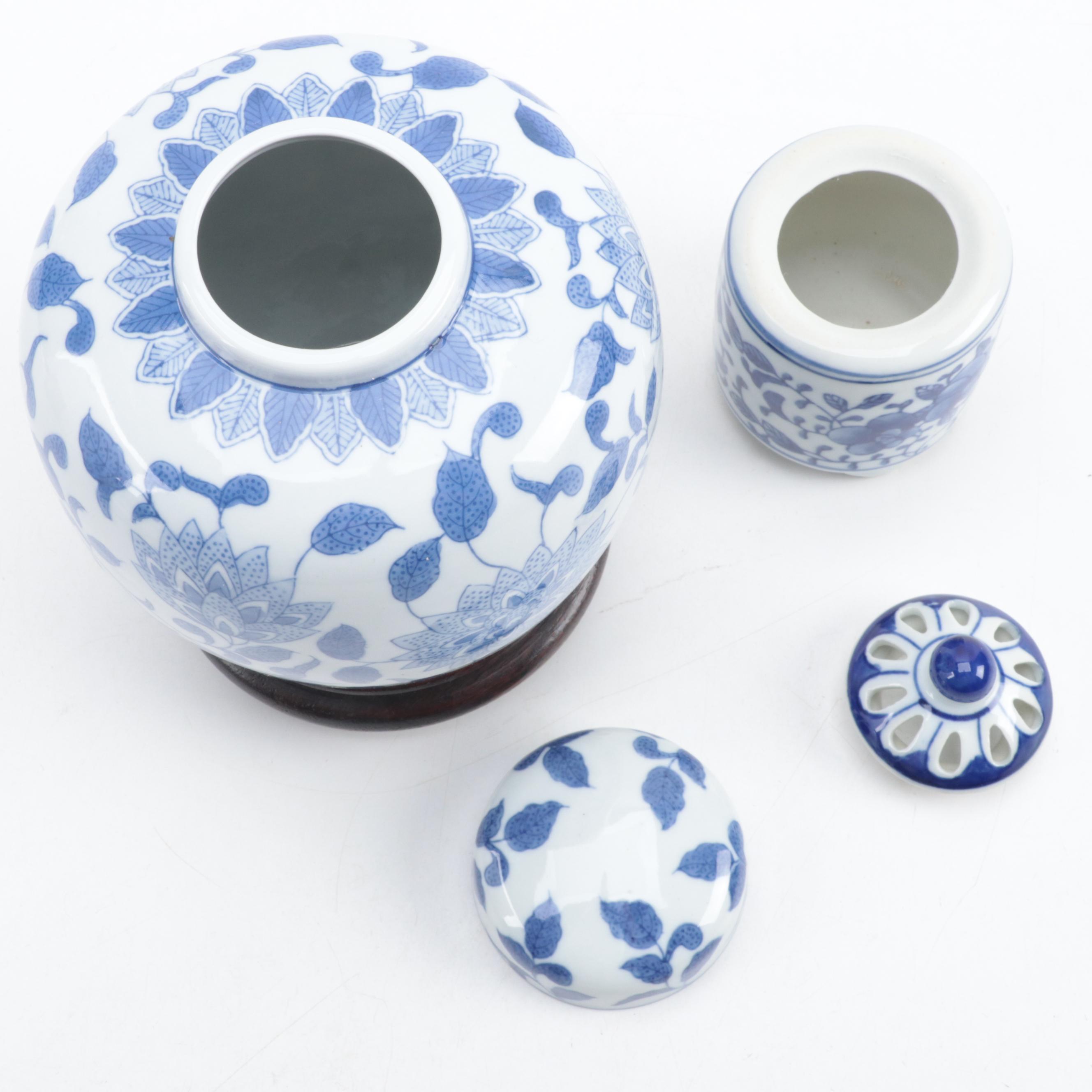 Chinese and Other Blue and White Porcelain Bowls and Décor