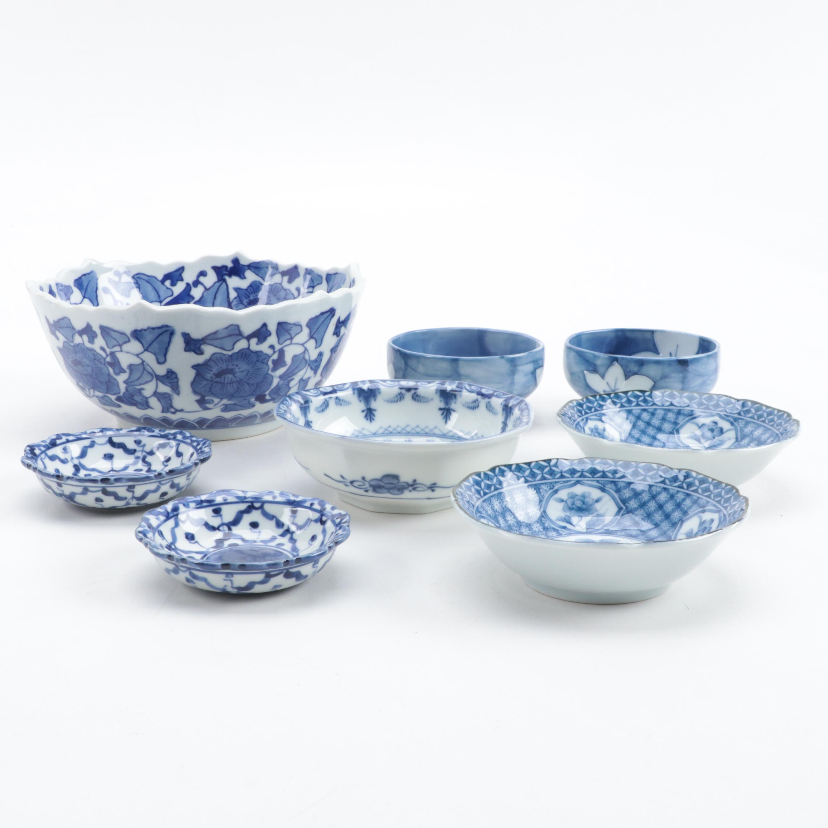 Chinese and Other Blue and White Porcelain Bowls and Décor