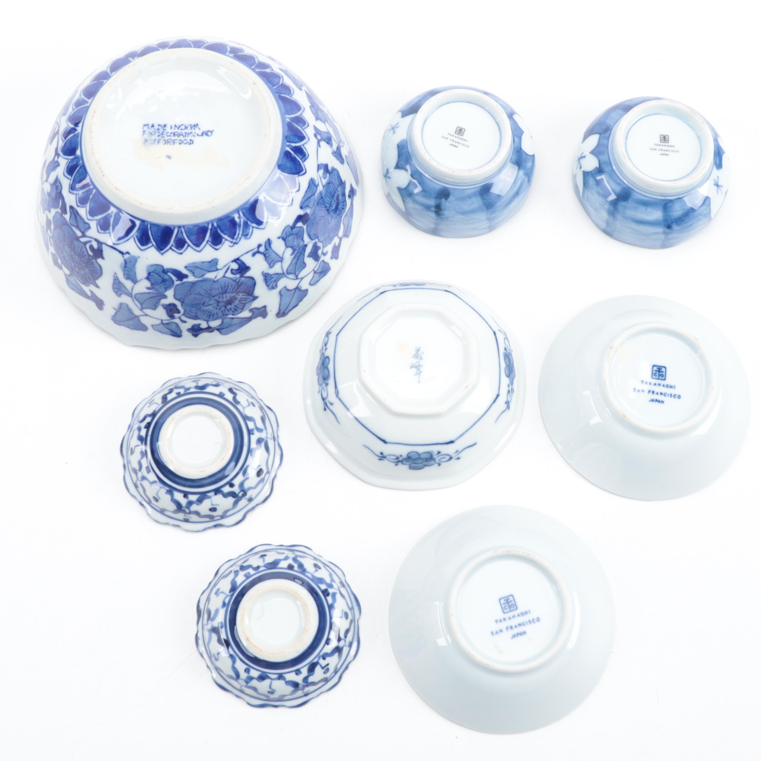 Chinese and Other Blue and White Porcelain Bowls and Décor