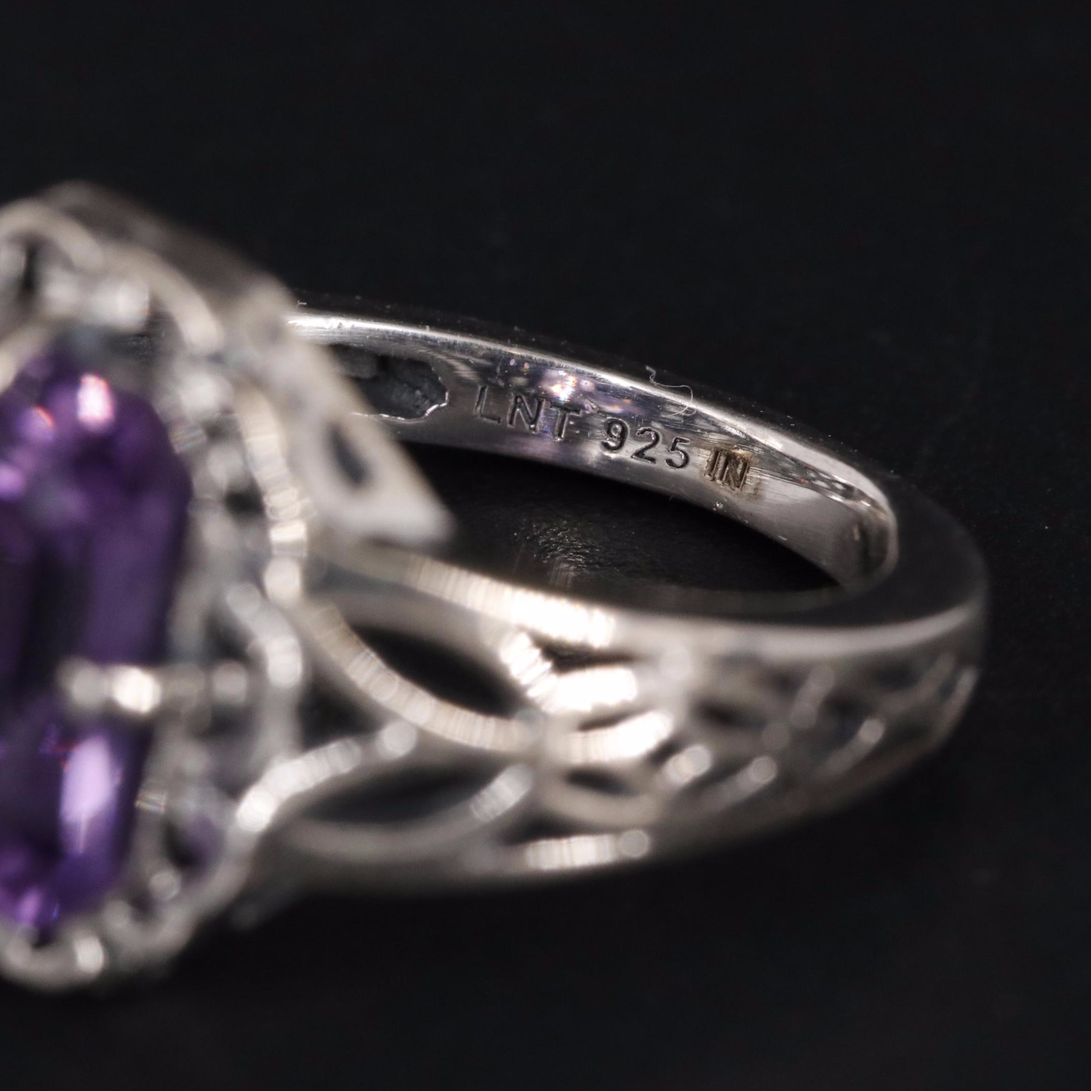 Sterling Amethyst Solitaire Ring