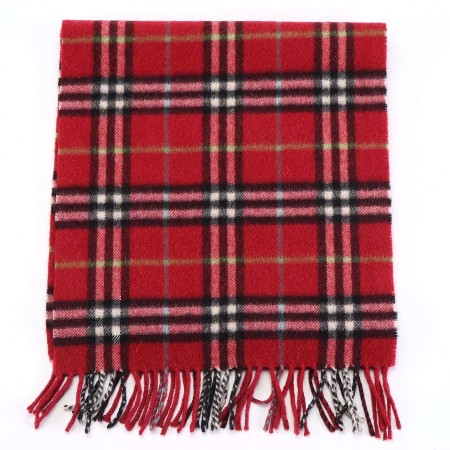 Burberry Cashmere Fringe Scarf in Nova Check