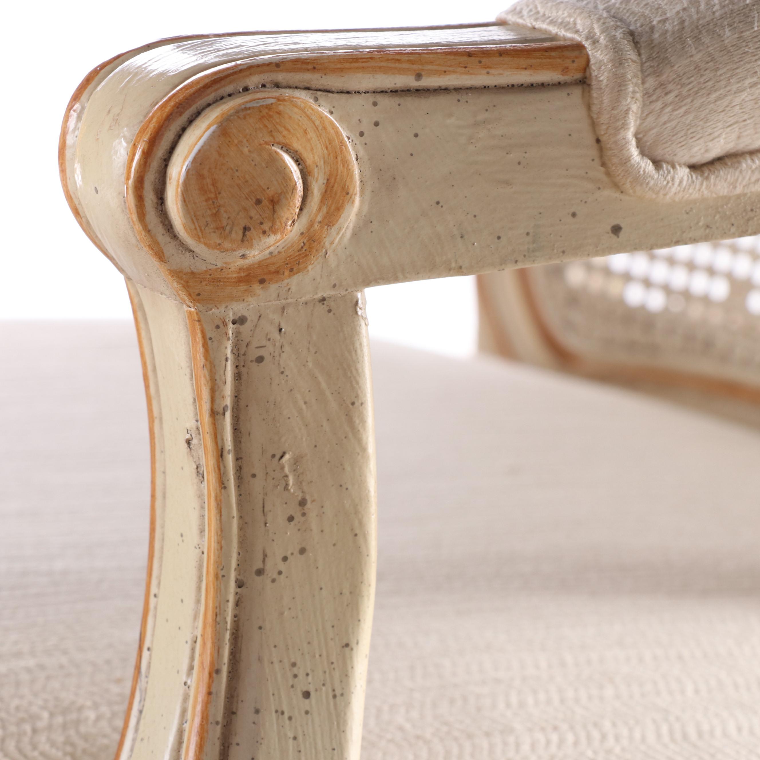 Bernhardt/Hibriten Louis XV Style Painted and Custom-Upholstered Fauteuil