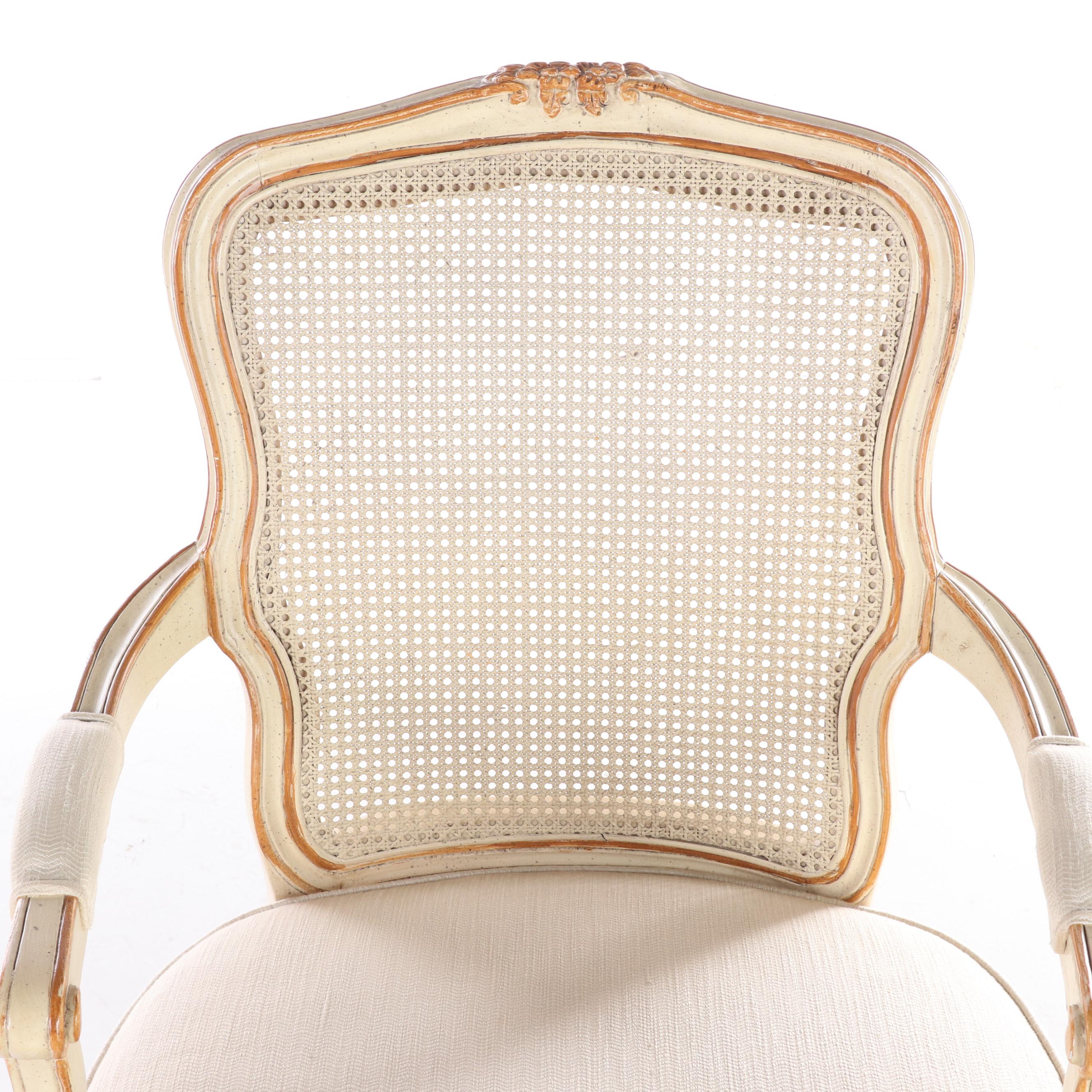 Bernhardt/Hibriten Louis XV Style Painted and Custom-Upholstered Fauteuil
