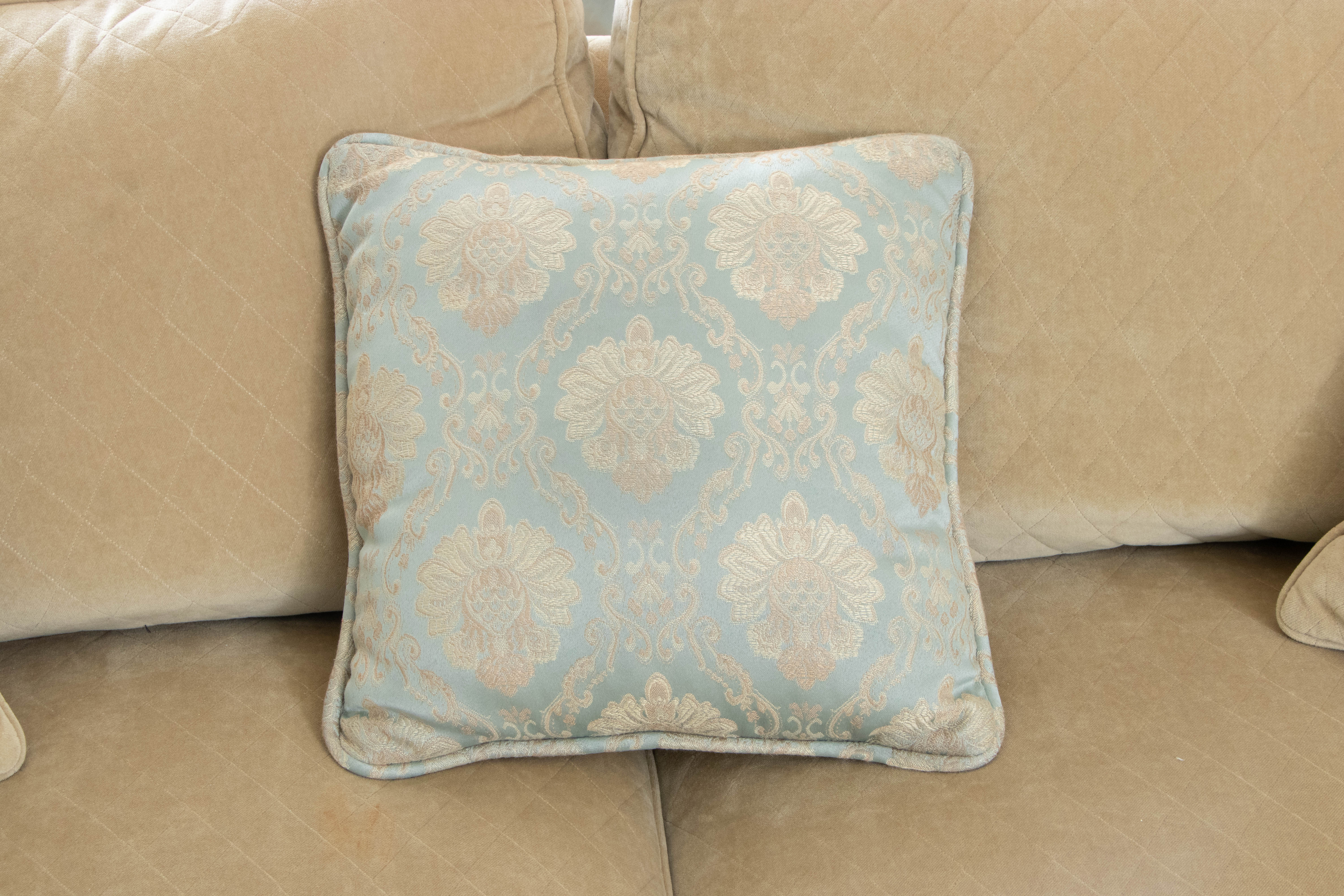 Century Chartreuse Velour Upholstered Rolled-Arm Sofa