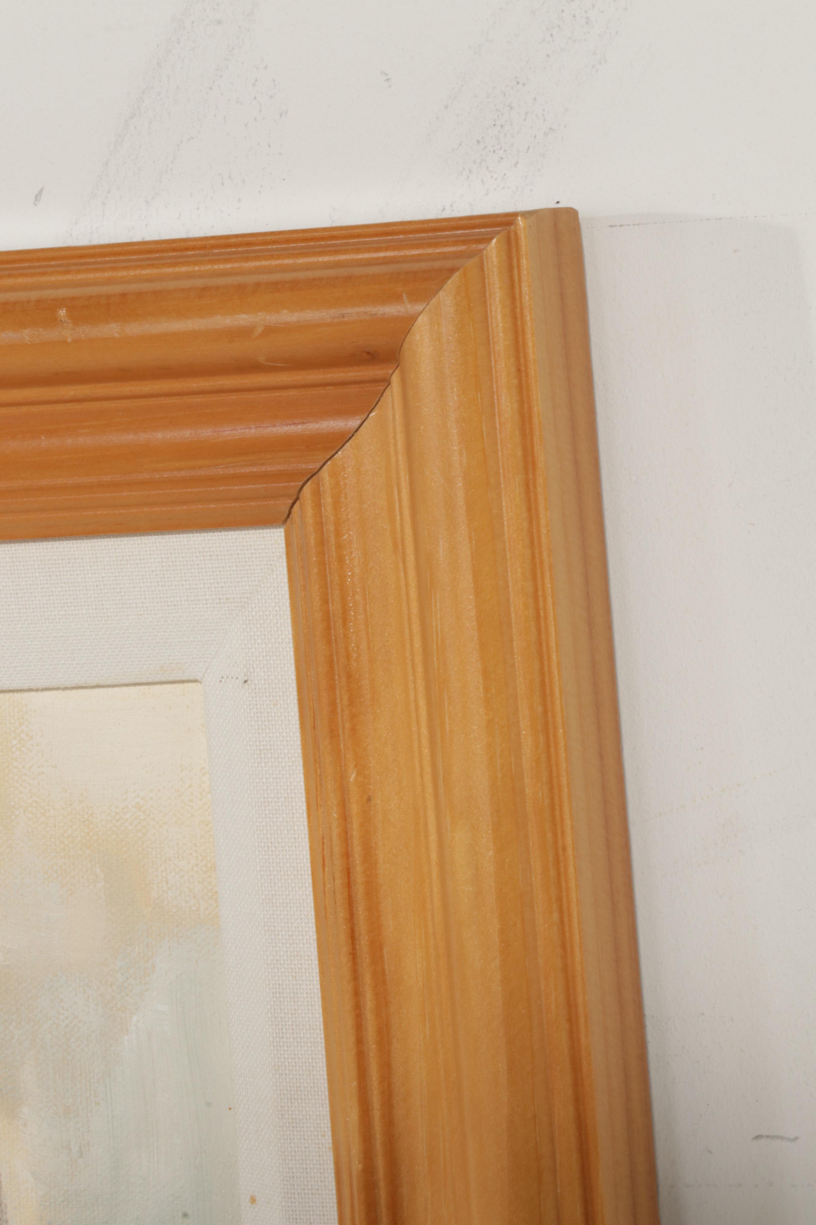 Oil Painting "Open Window," Late 20th Century