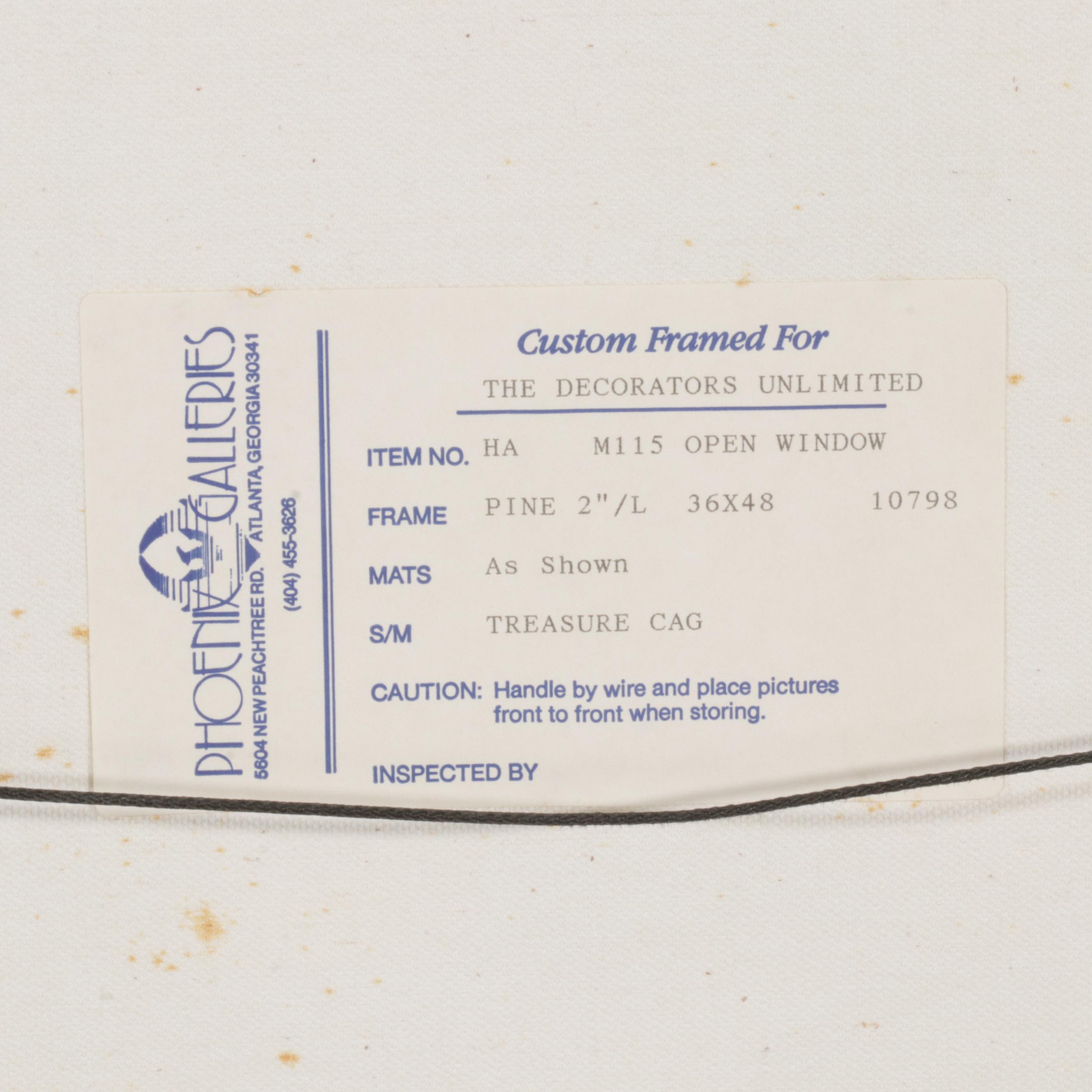 Oil Painting "Open Window," Late 20th Century