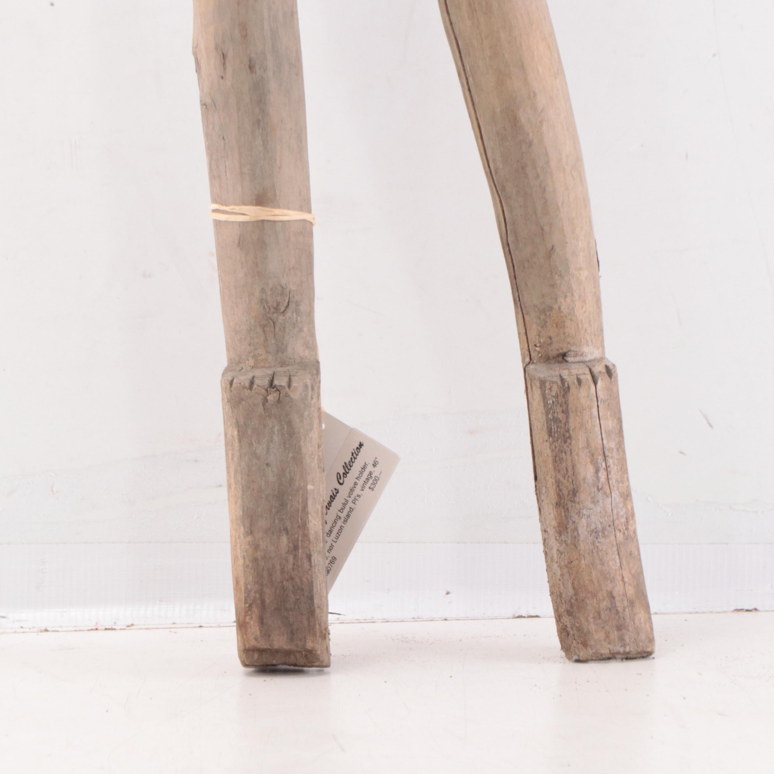 Bontoc Ifugao Pine "Dancing" Bulul Votive Holder