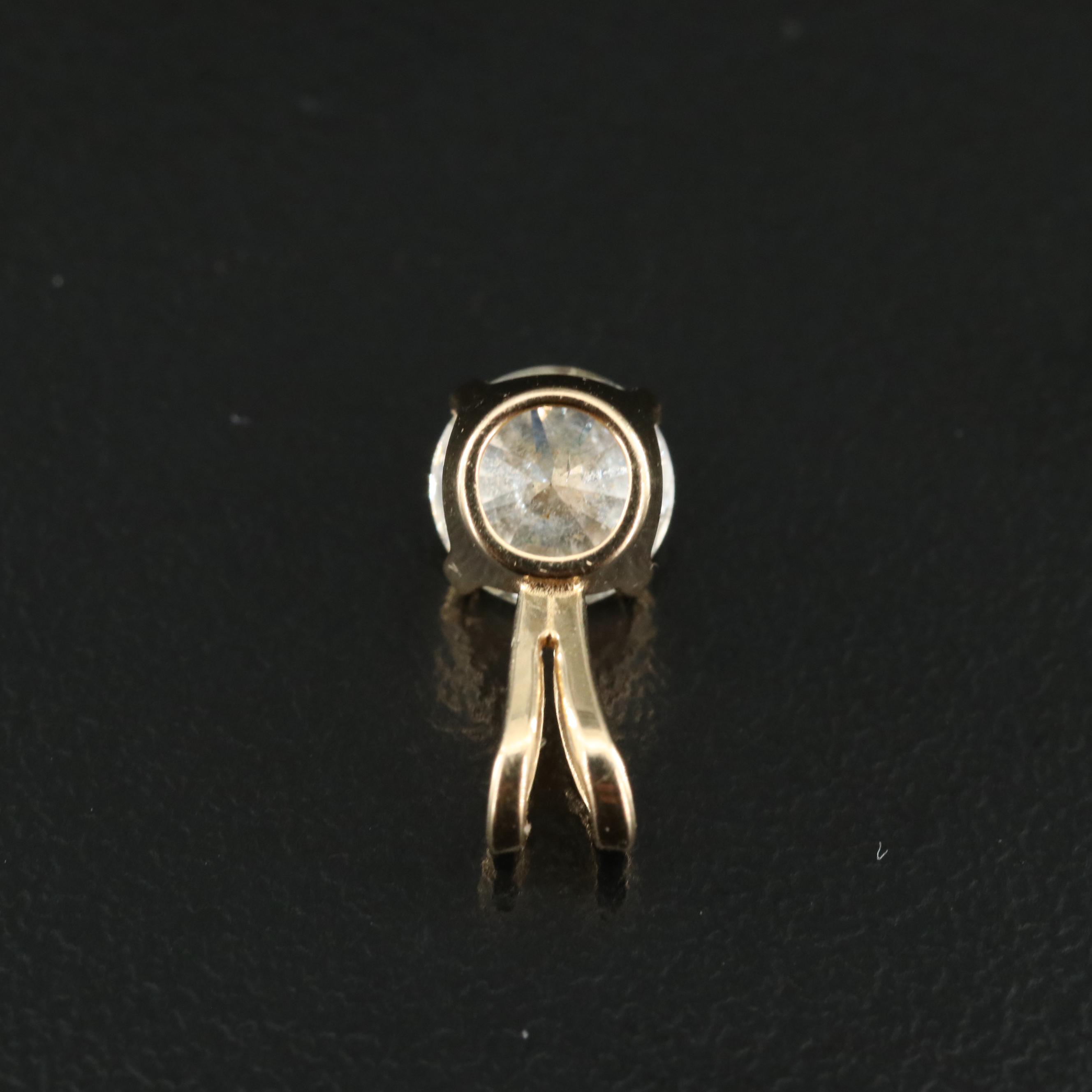 14K 0.67 CT Diamond Solitaire Pendant