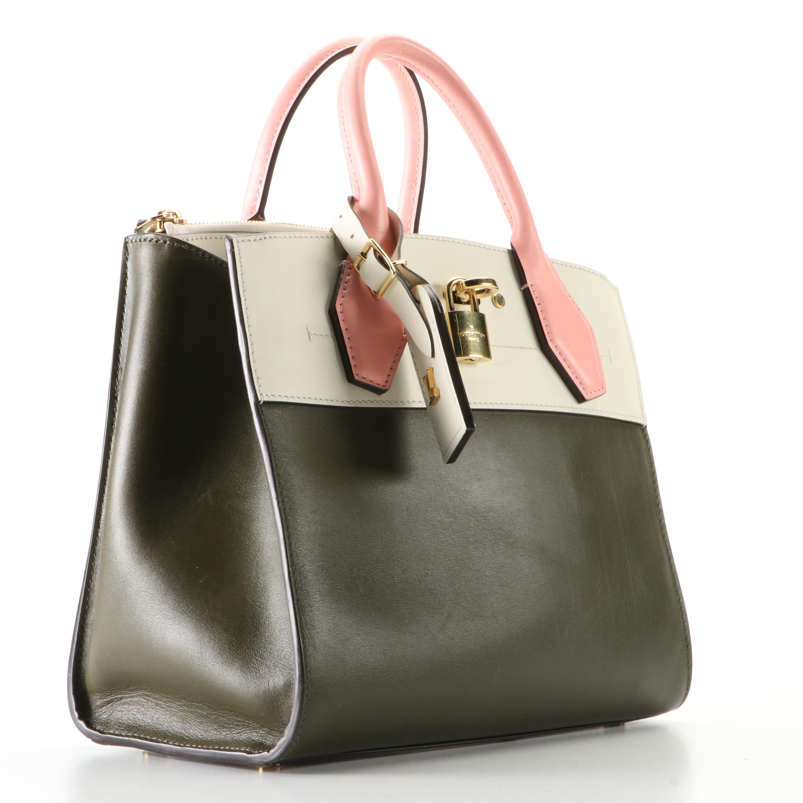 Louis Vuitton City Steamer PM Bag in Tri-Color Calfskin with Shoulder Strap