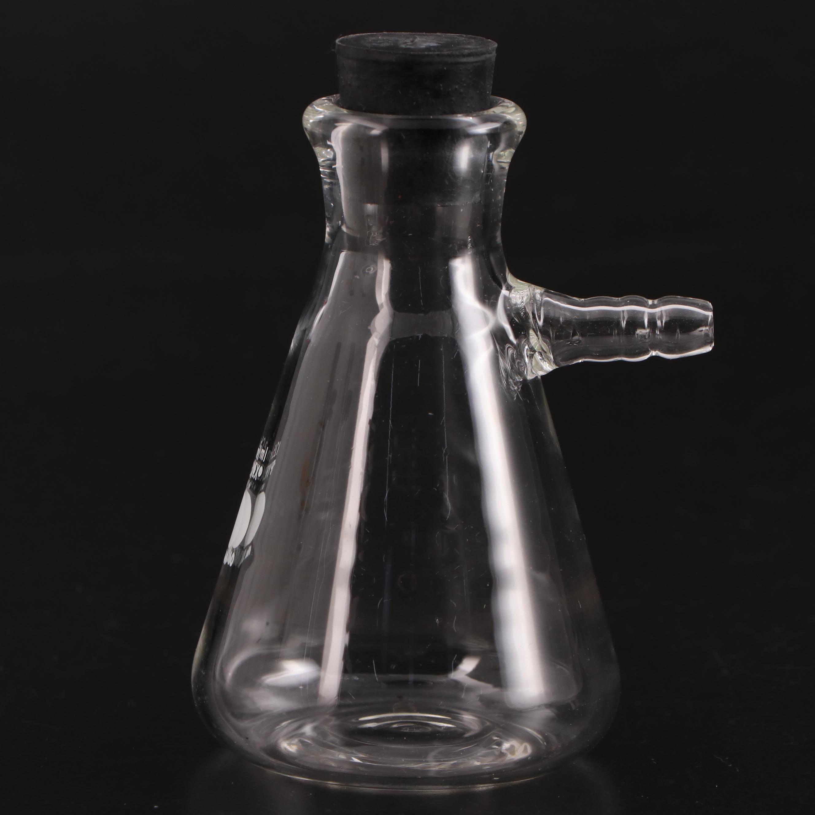 Pyrex and Kimax Laboratory Glass Filter Flasks with Rubber Tube