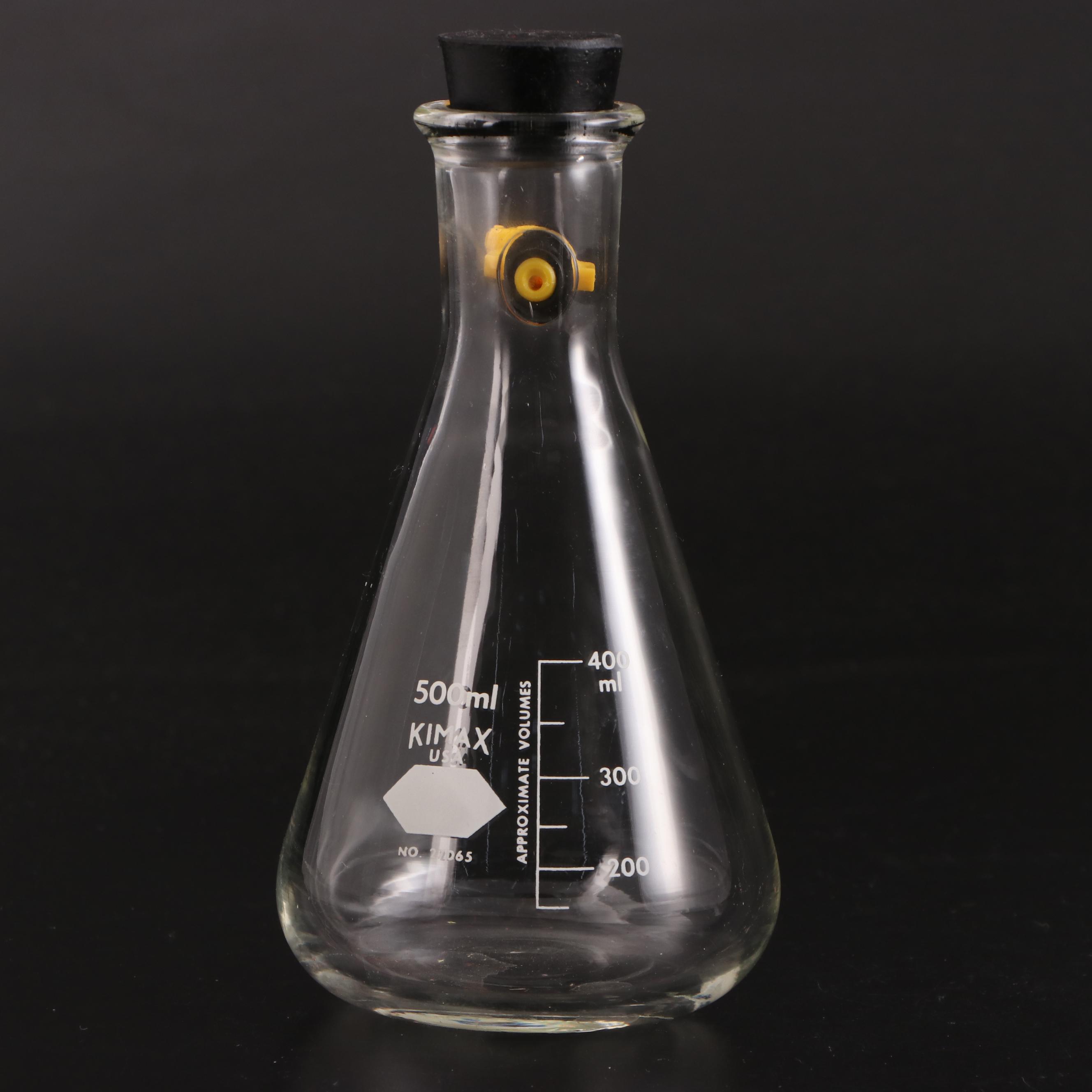 Pyrex and Kimax Laboratory Glass Filter Flasks with Rubber Tube