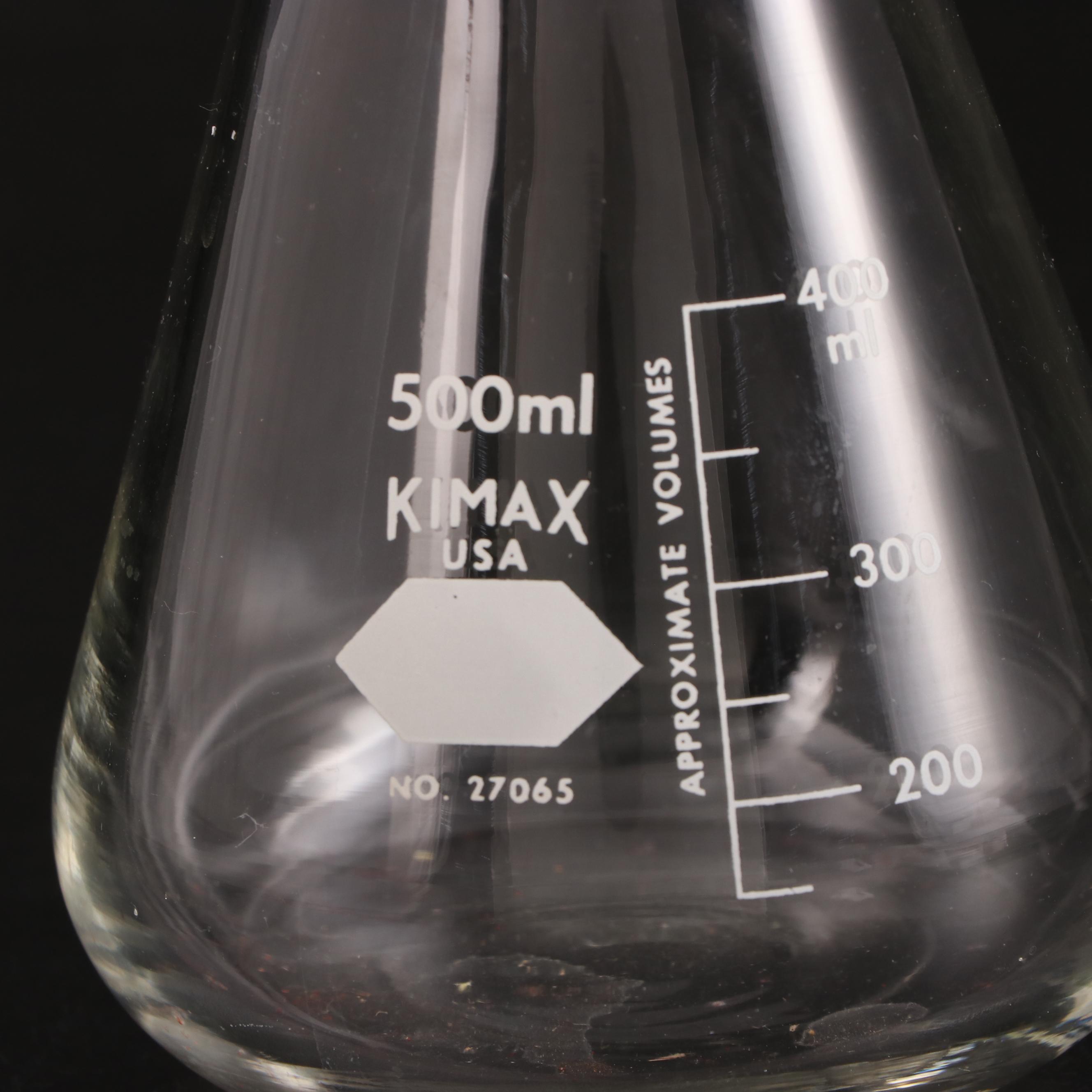Pyrex and Kimax Laboratory Glass Filter Flasks with Rubber Tube