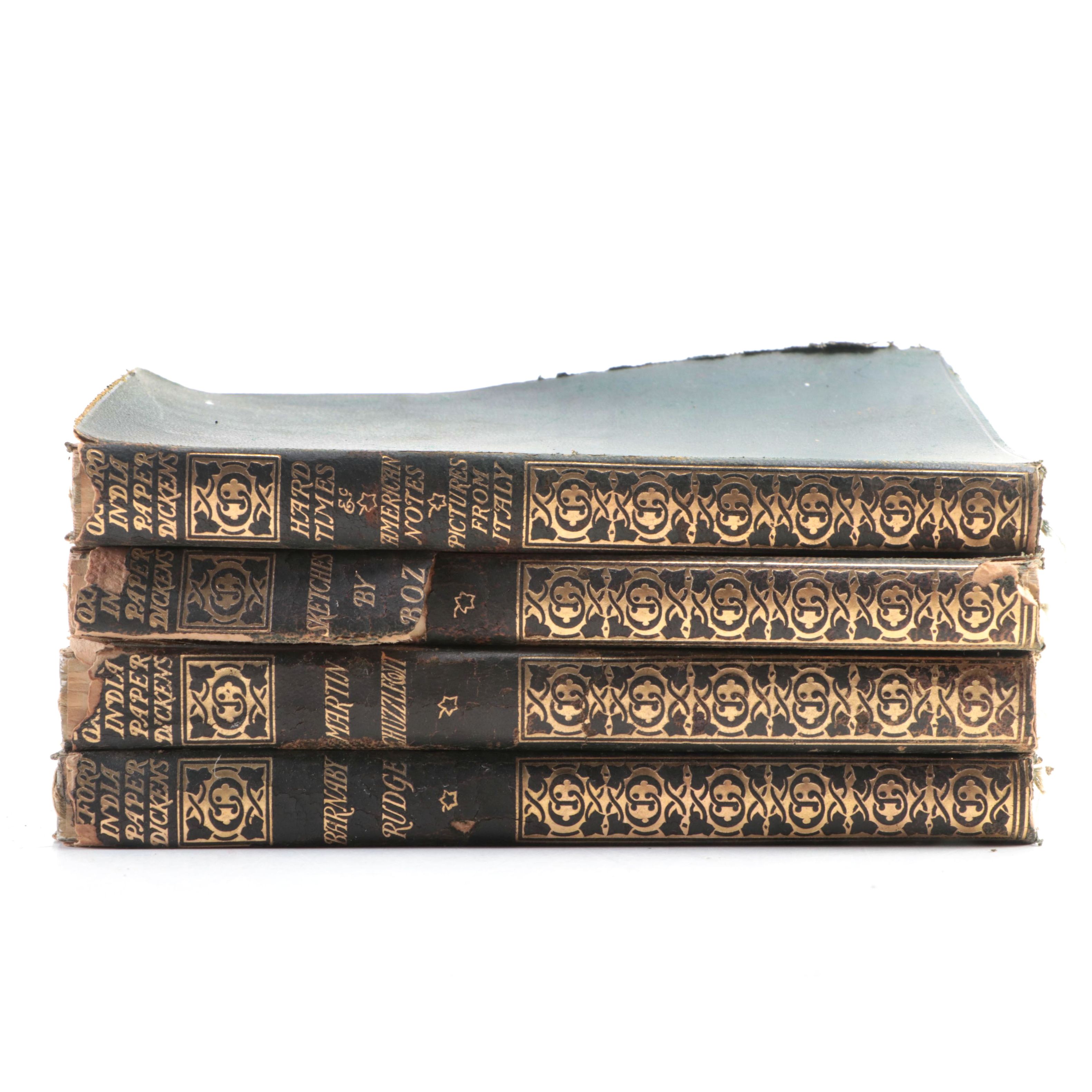 Illustrated "The Oxford India Paper Dickens" Partial Set, Early 20th Century