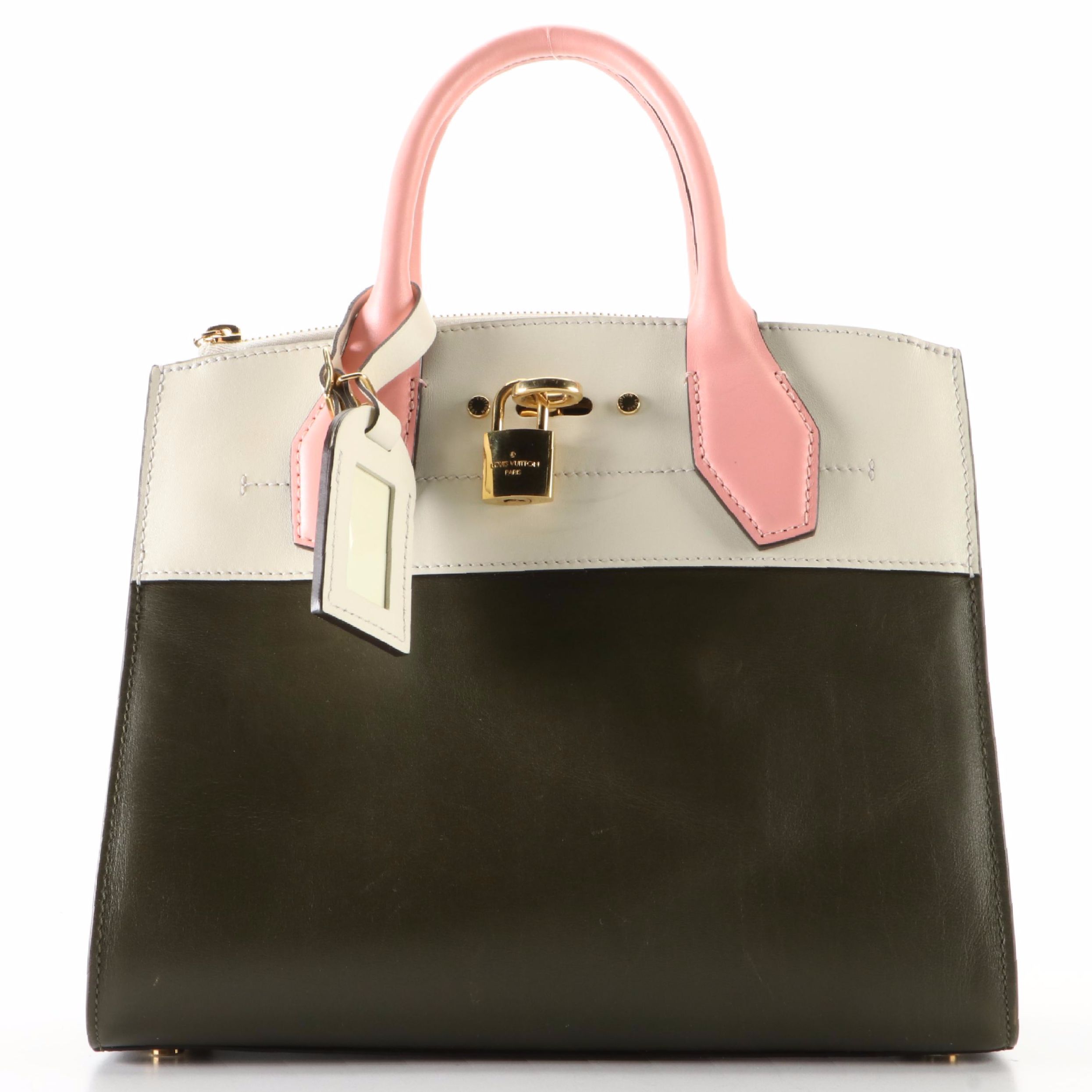 Louis Vuitton City Steamer PM Bag in Tri-Color Calfskin with Shoulder Strap
