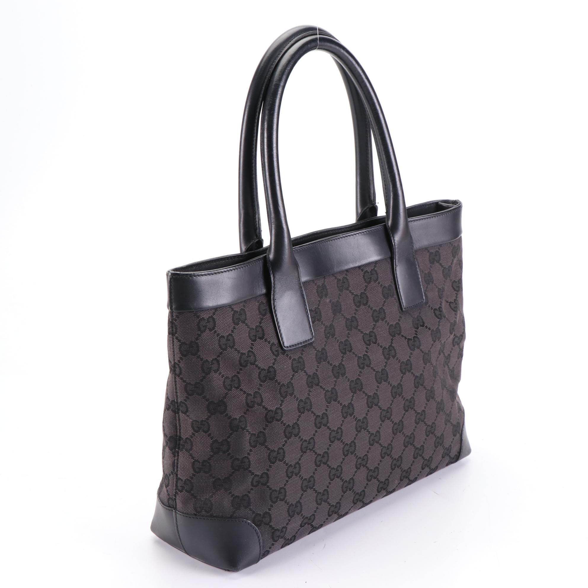 Gucci Zip Tote in GG Canvas and Leather Trim