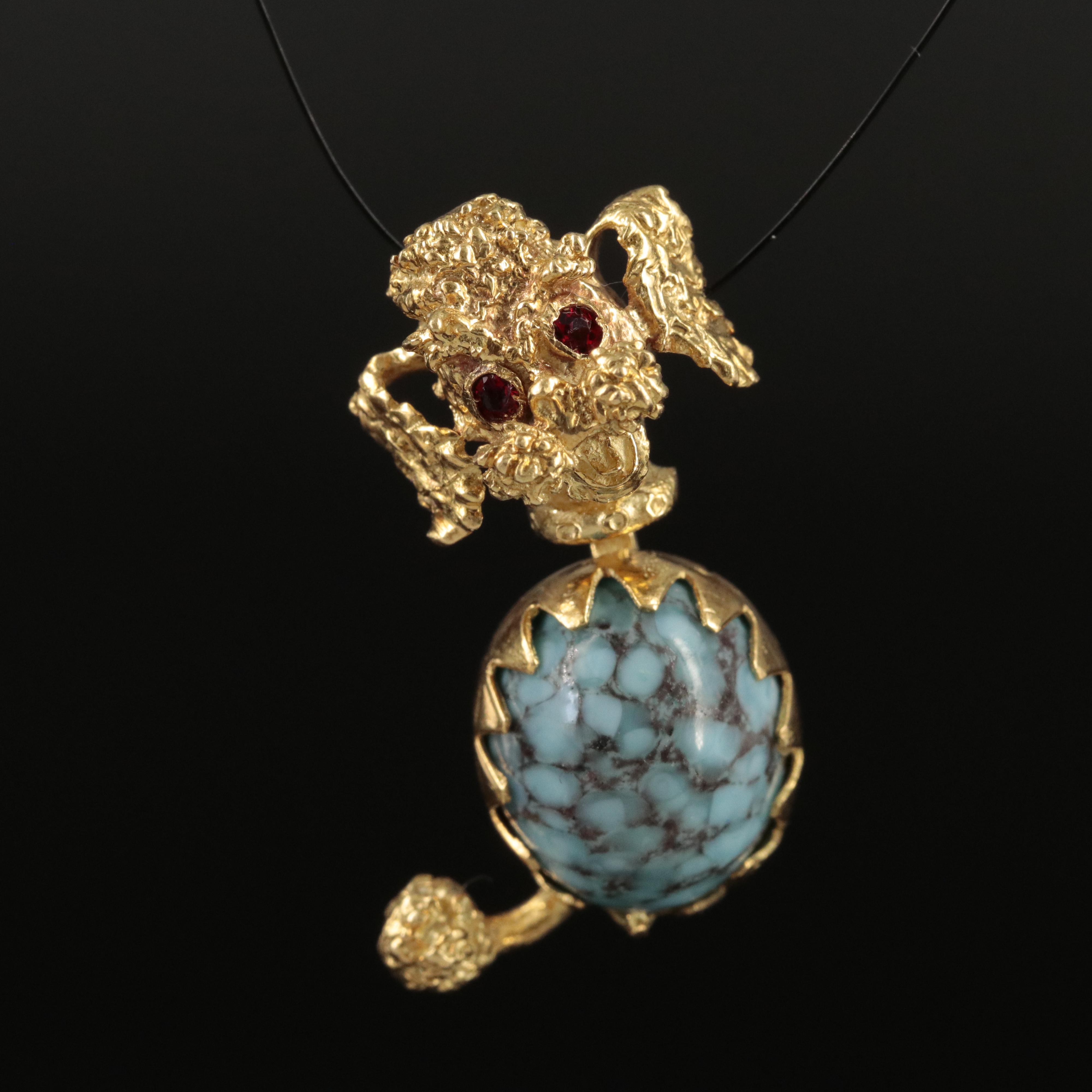 1960s 18K Poodle Brooch