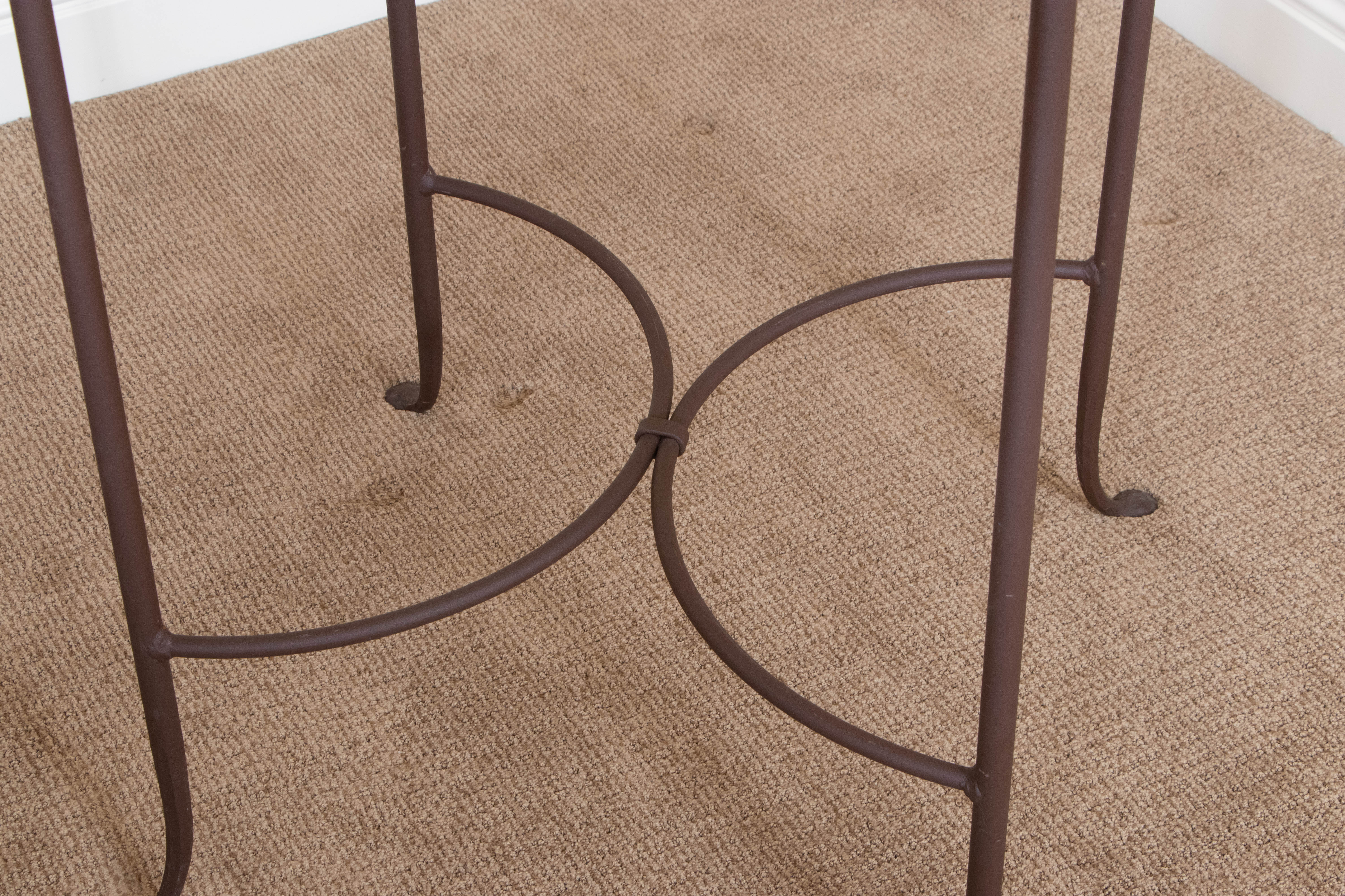 Charleston Forge Iron and Wood High-Top Table with Swivel Stools