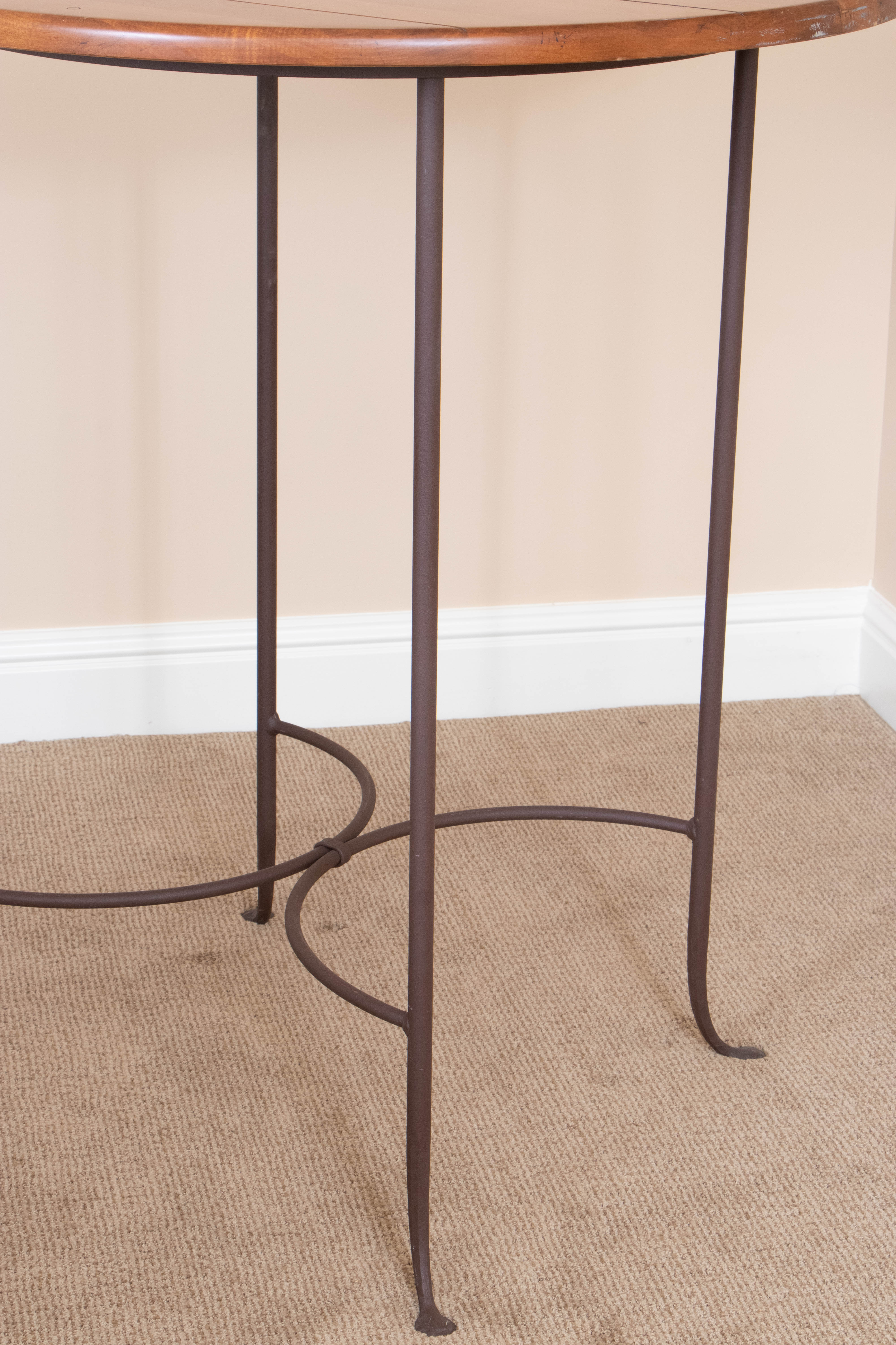 Charleston Forge Iron and Wood High-Top Table with Swivel Stools