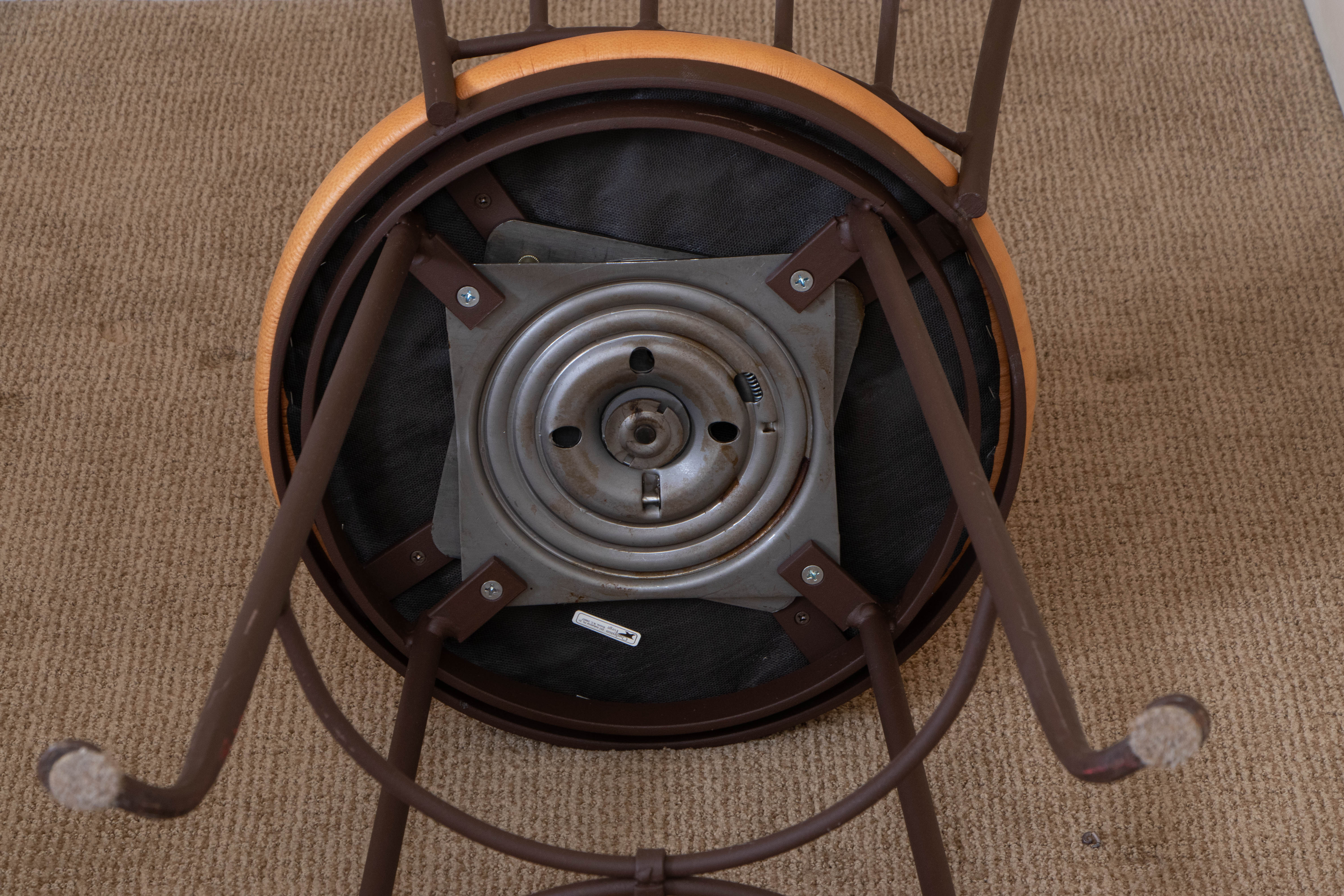 Charleston Forge Iron and Wood High-Top Table with Swivel Stools