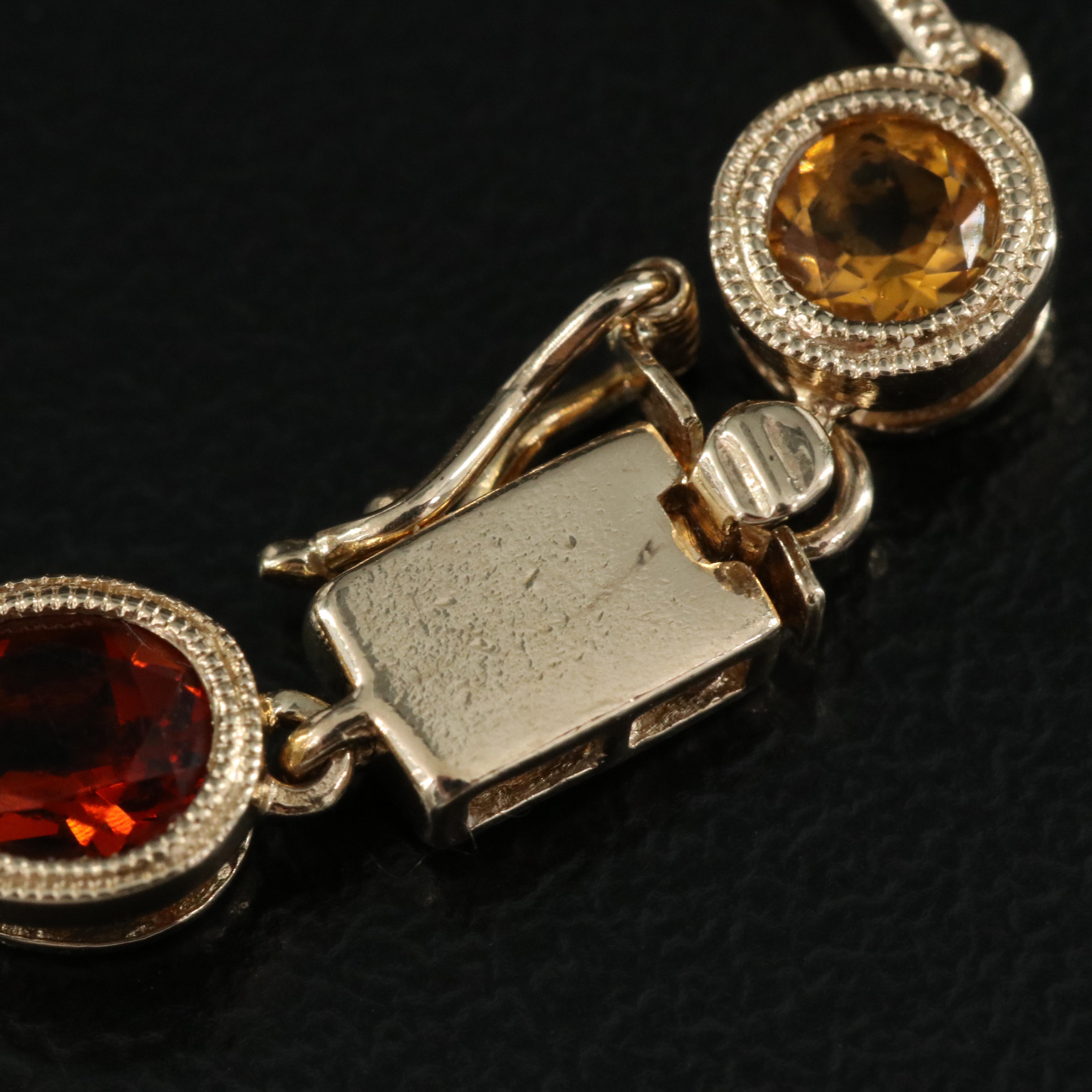 14K Bezel Set Citrine Bracelet with Milgrain Detail