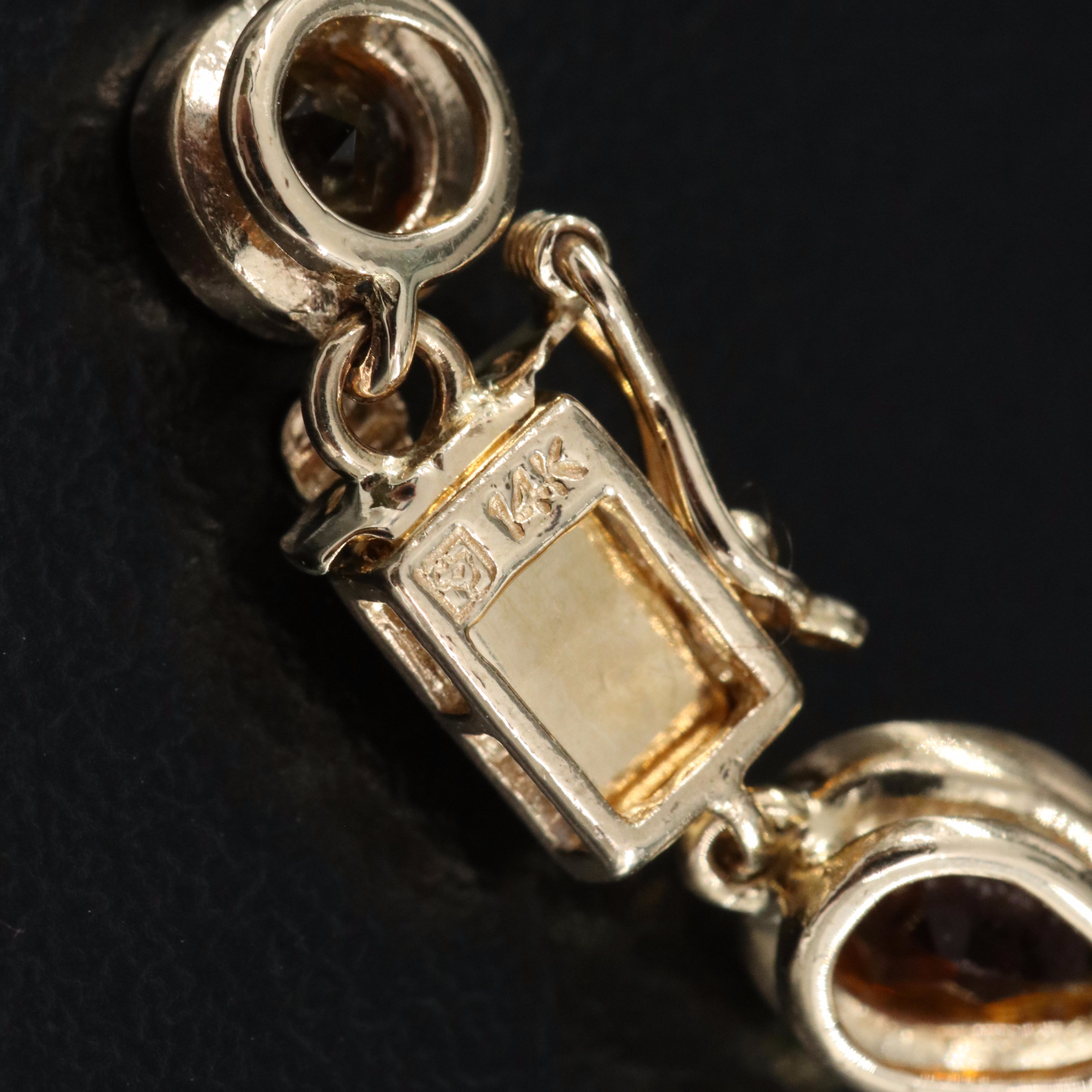 14K Bezel Set Citrine Bracelet with Milgrain Detail