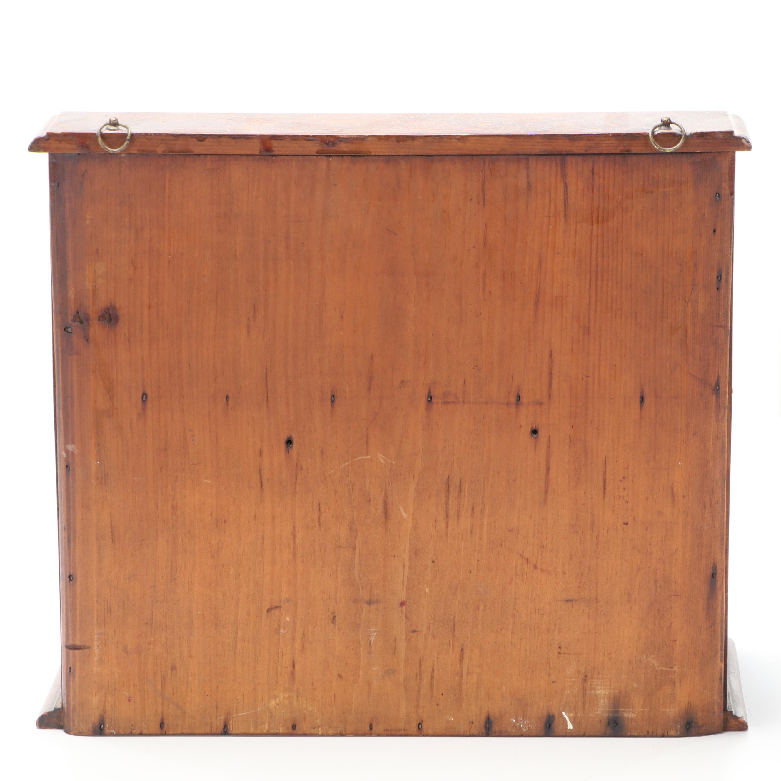 American Primitive Wooden Wall Cupboard, Late 19th to Early 20th Century