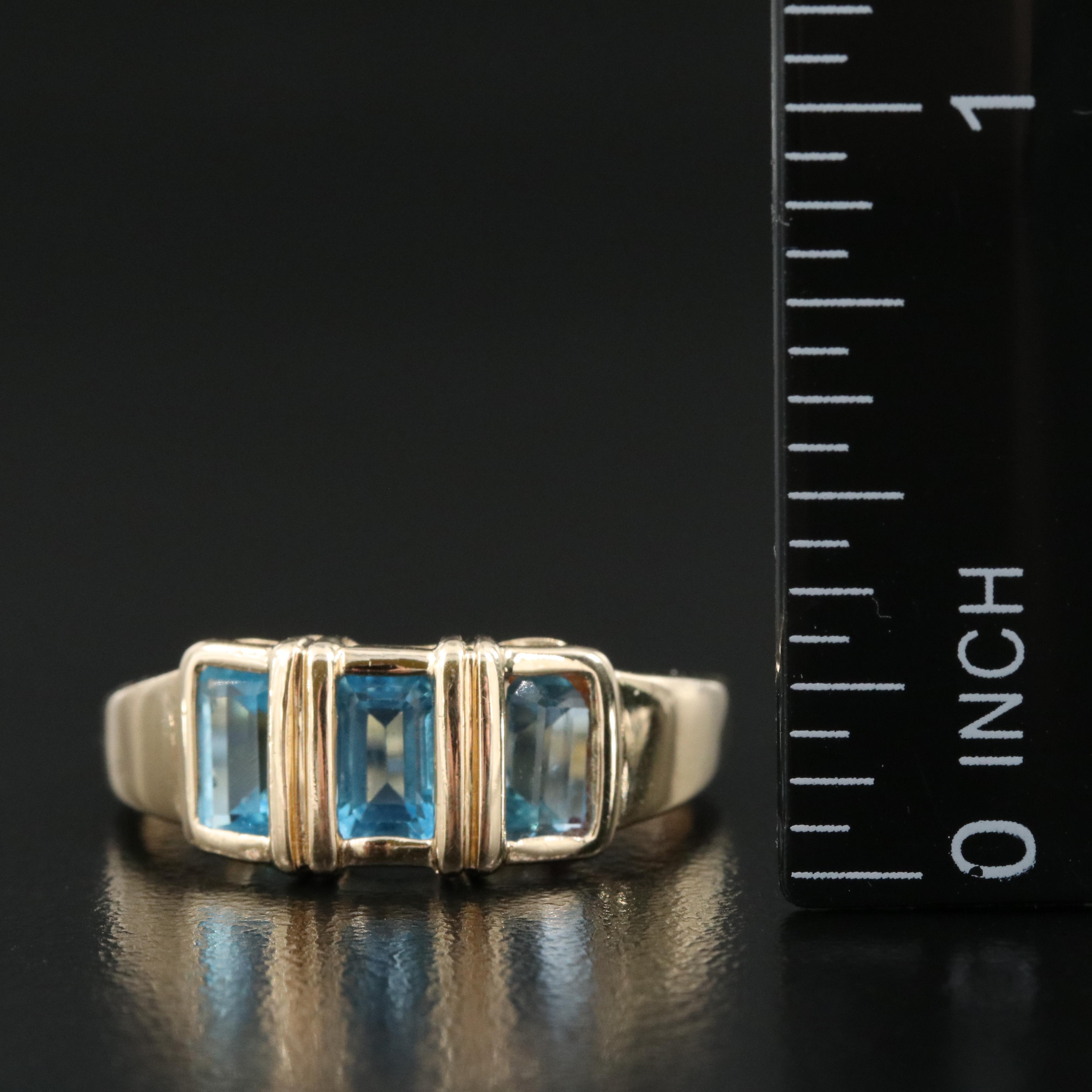 14K Swiss Blue Topaz Ring