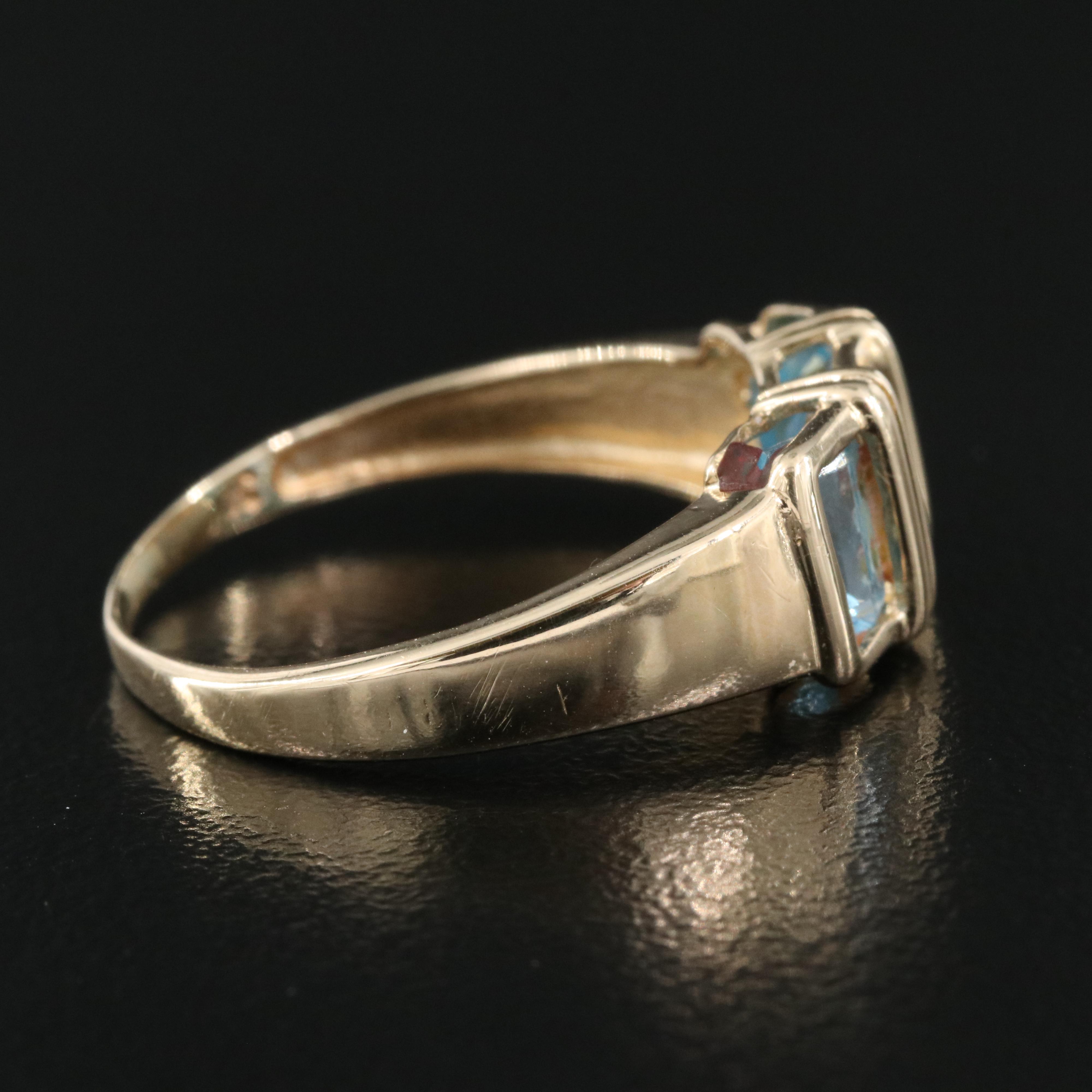14K Swiss Blue Topaz Ring